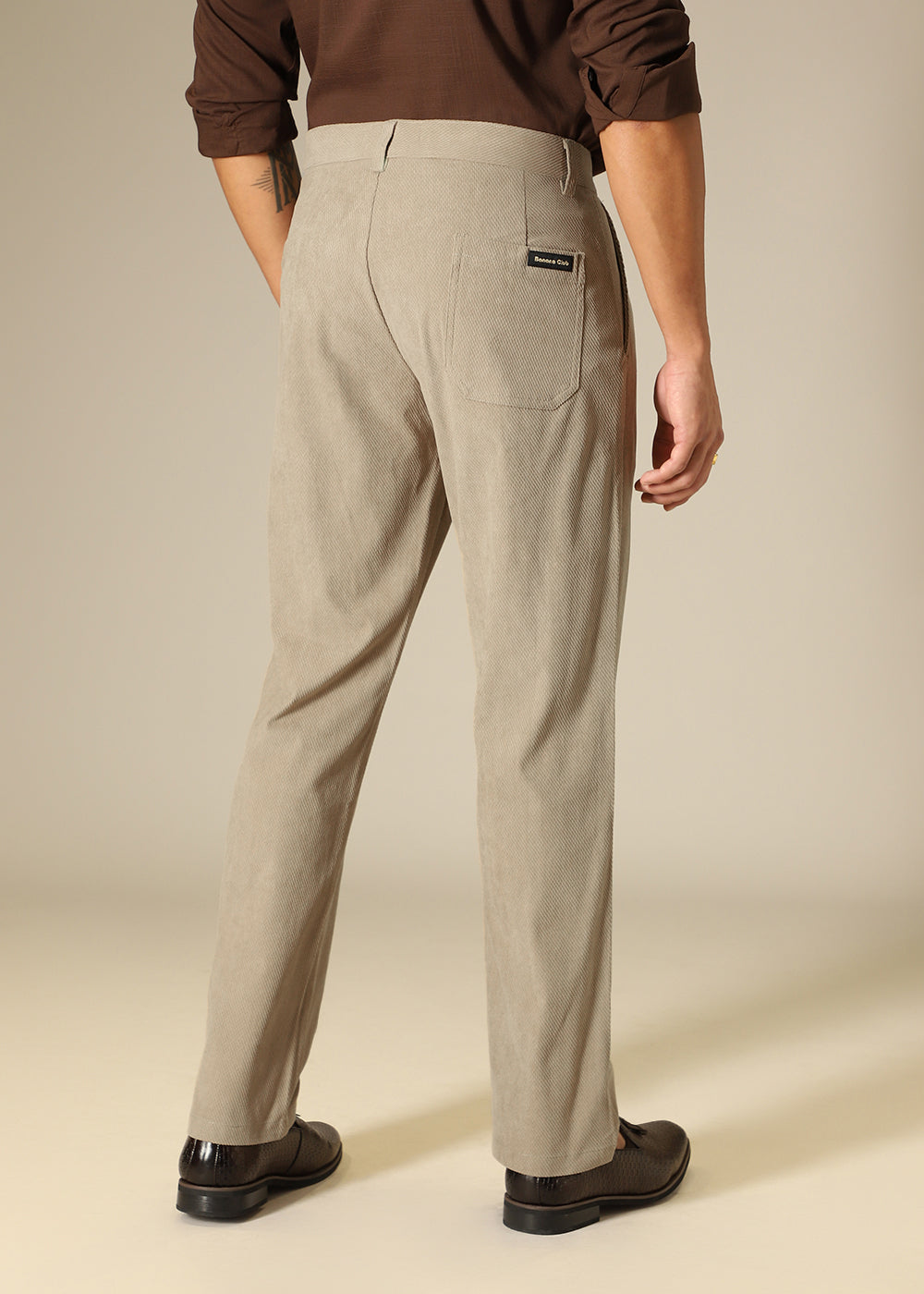 Tan Textured Corduroy Pant