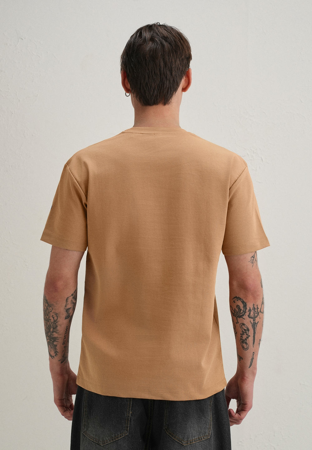 Tan Textured Print T-Shirt
