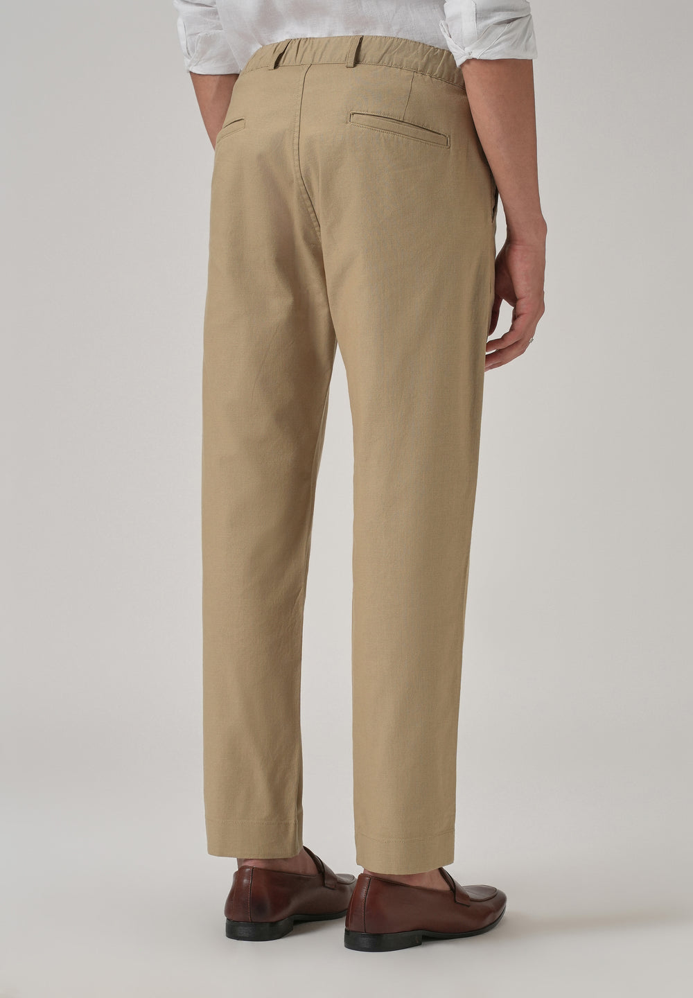 Taupe Beige Cotton Trouser
