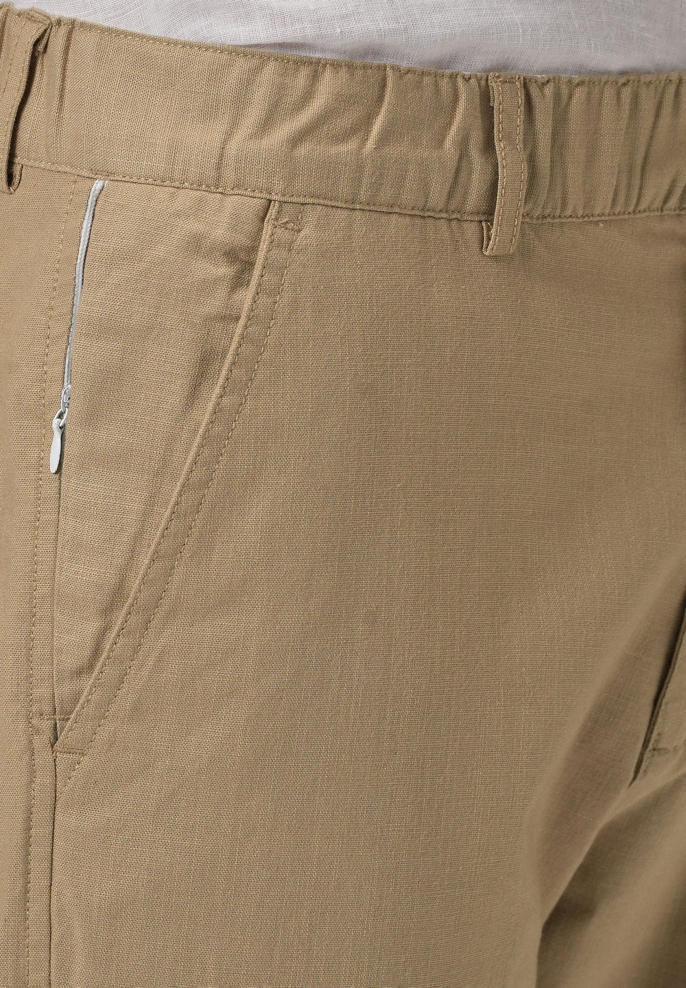 Taupe Beige Cotton Trouser