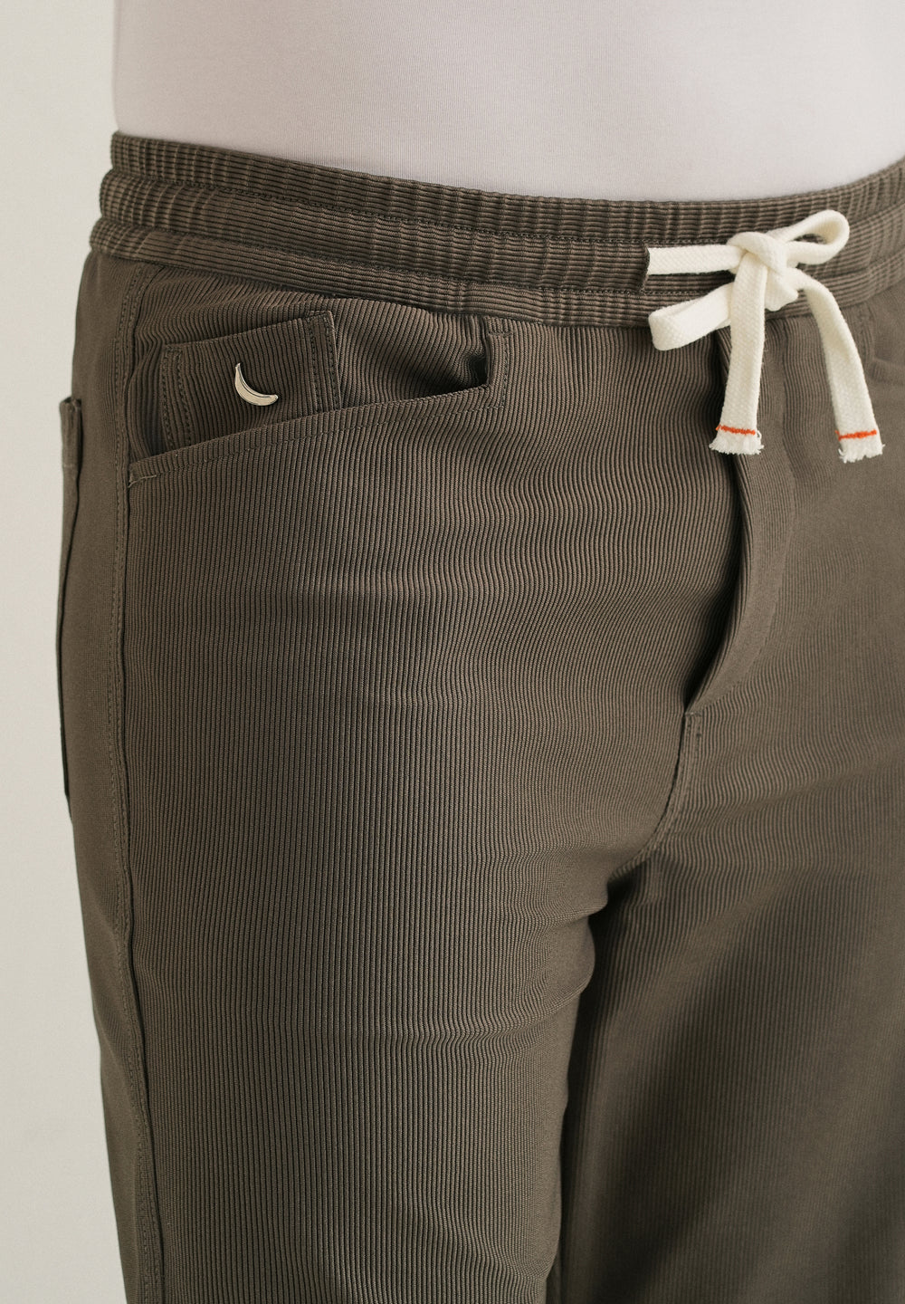 Taupe Straight Fit Corduroy Pants
