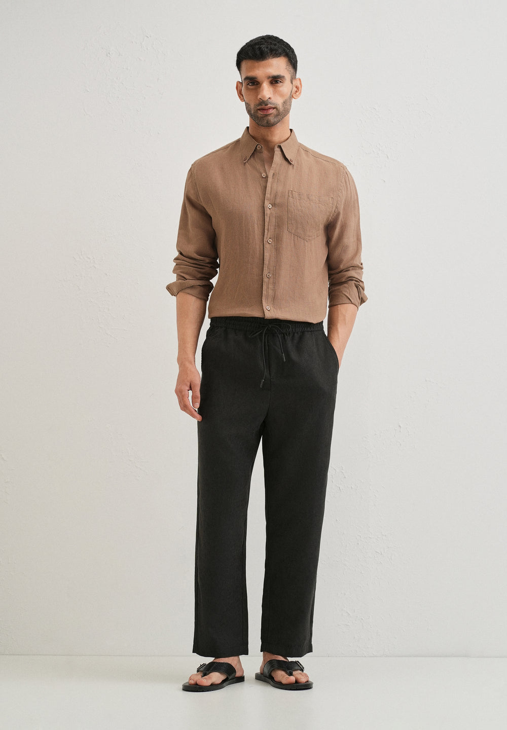 Taupe Grey Pin Stripe Corduroy Pant