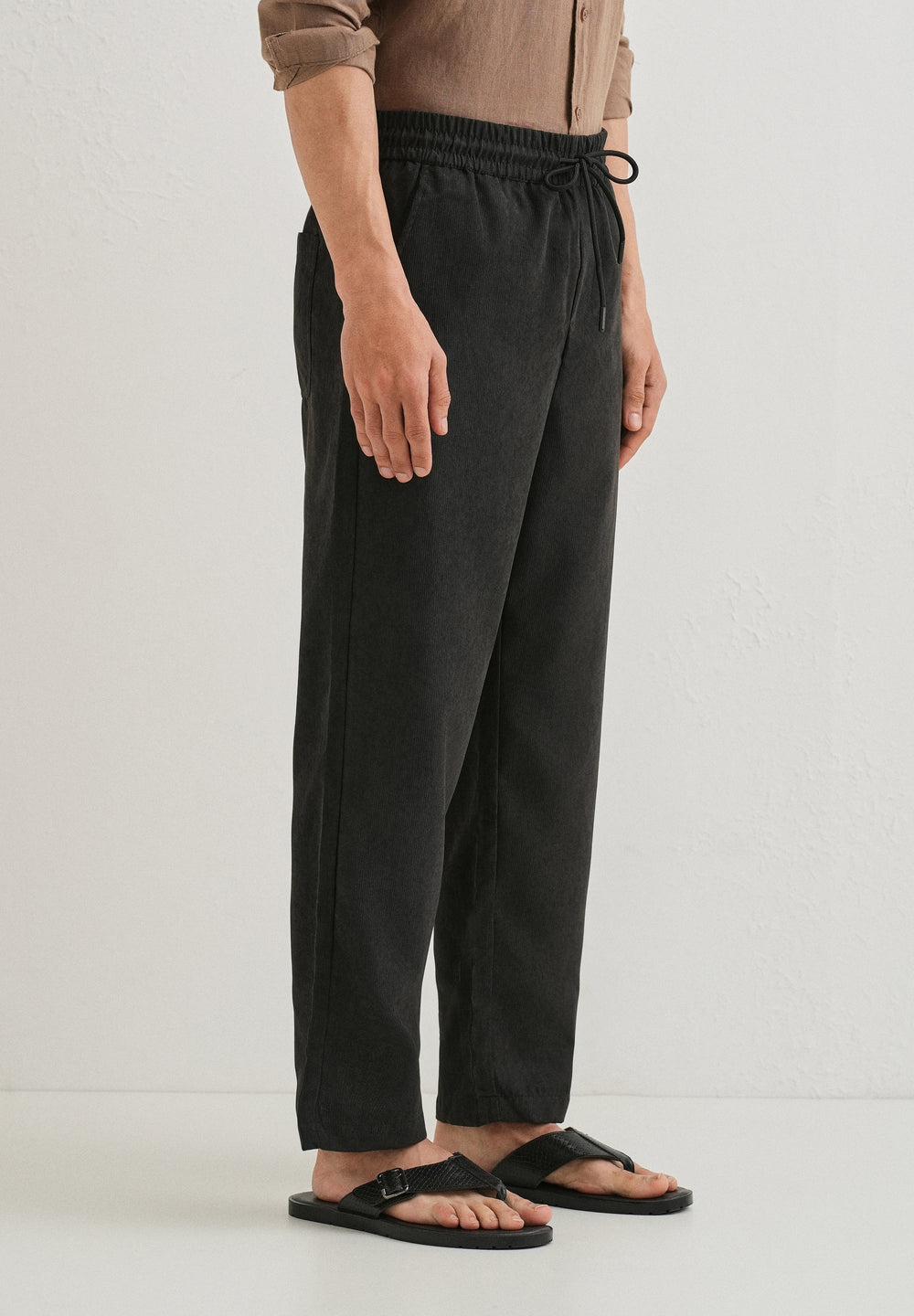 Taupe Grey Pin Stripe Corduroy Pant