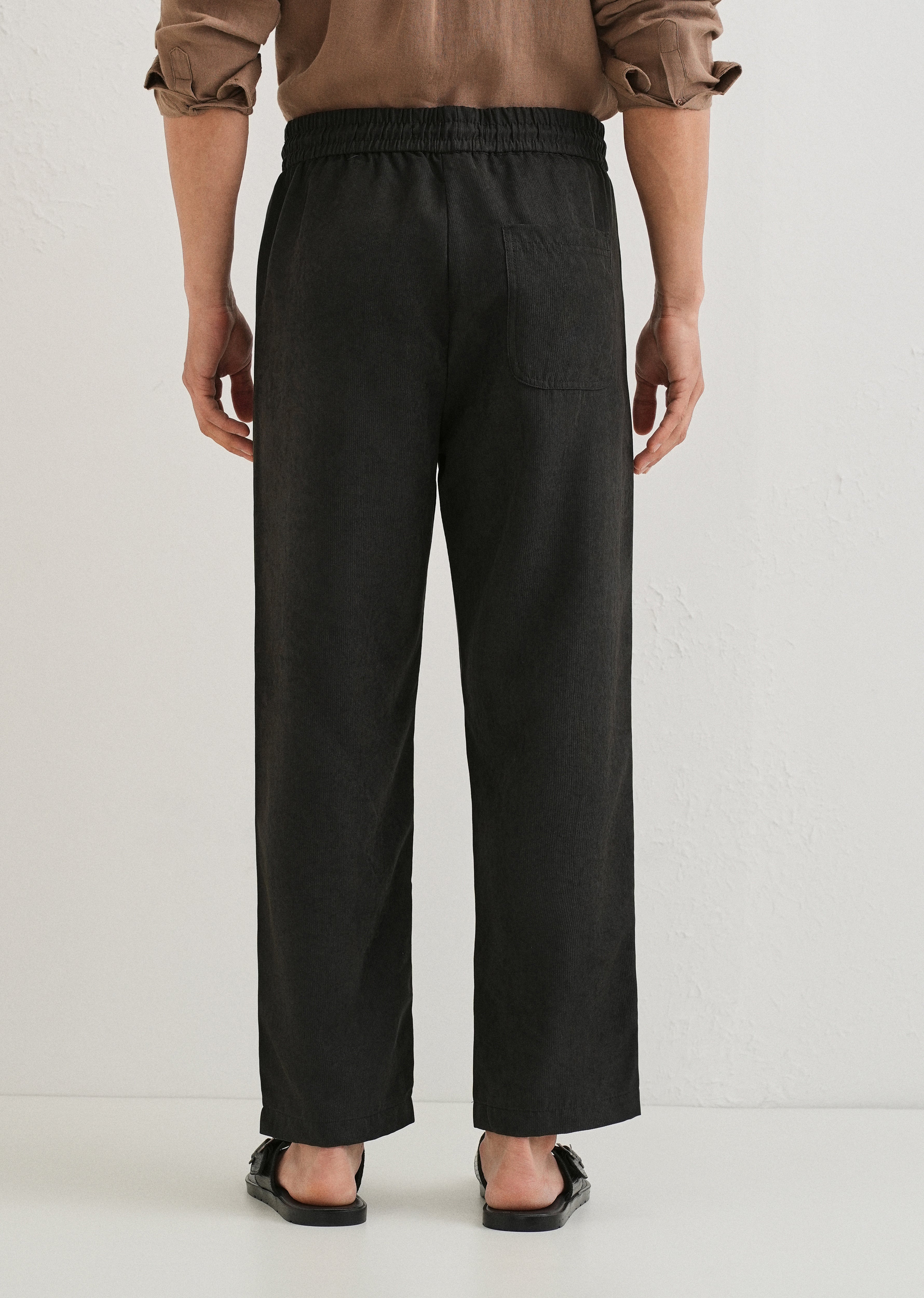 Taupe Grey Pin Stripe Corduroy Pant