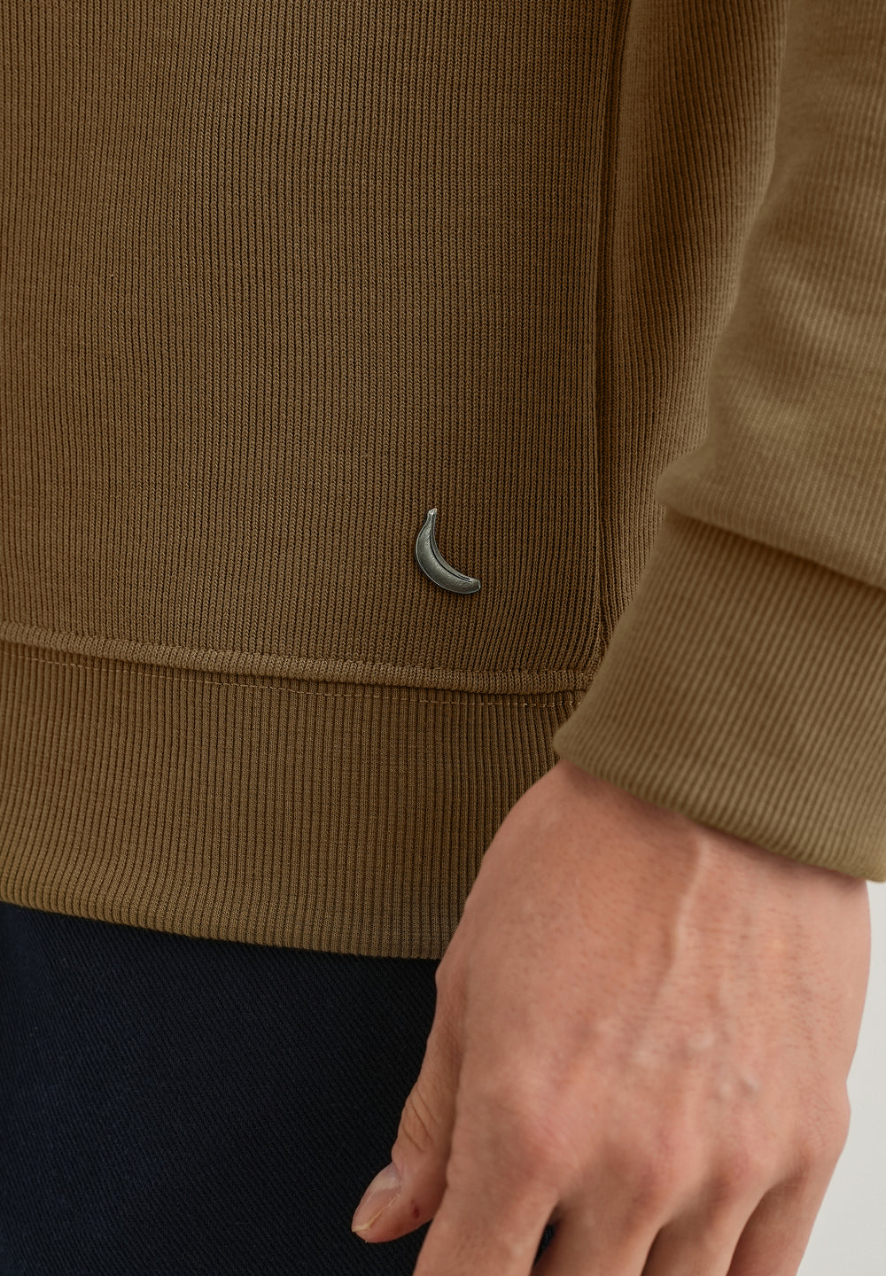 Taupe Knitted Polo Sweatshirt