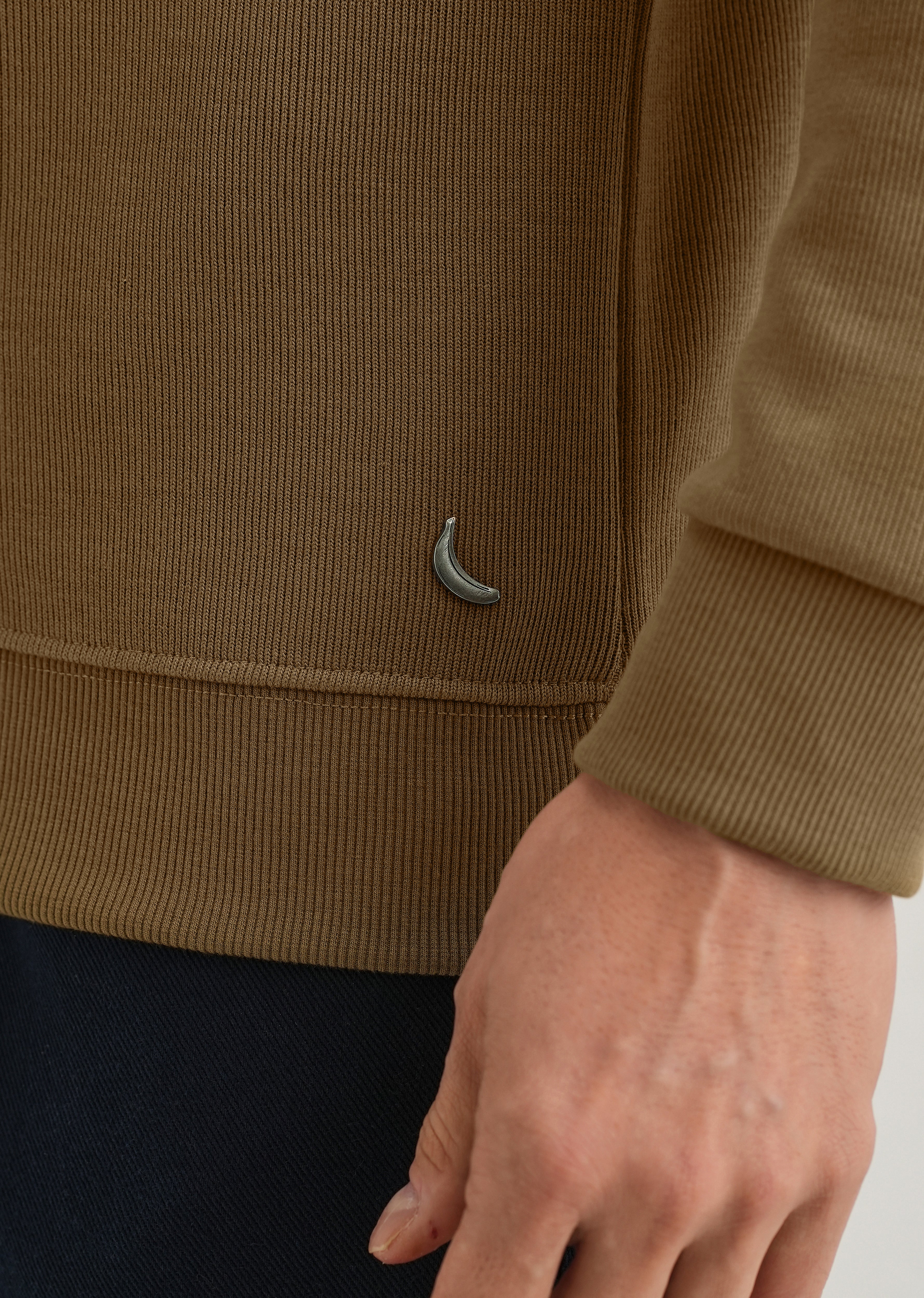 Taupe Knitted Polo Sweatshirt