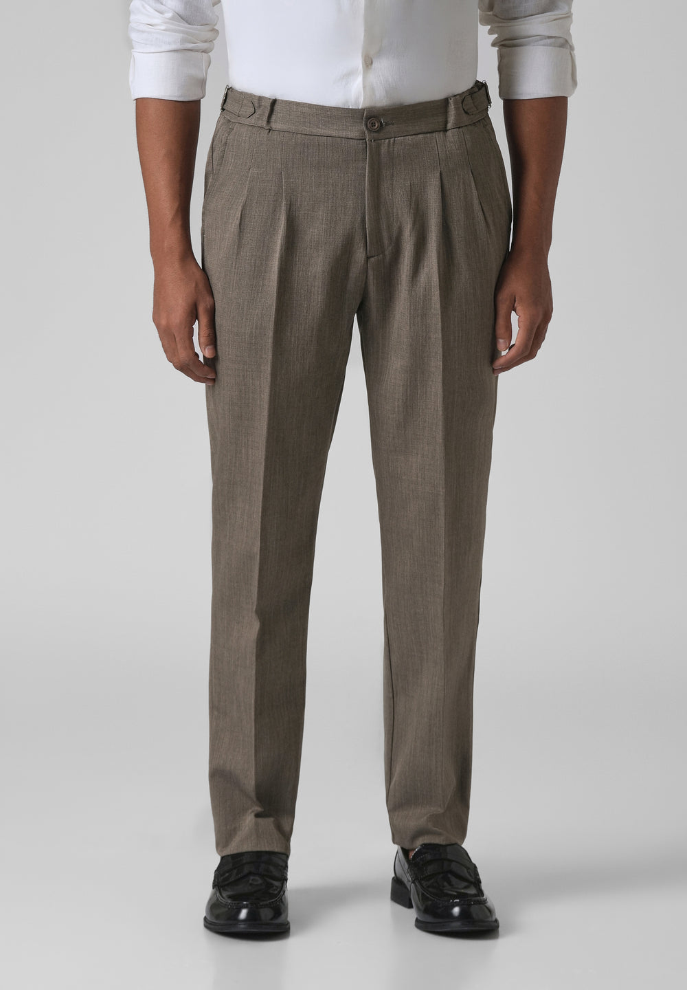 Taupe Pleated Gurkha Pant