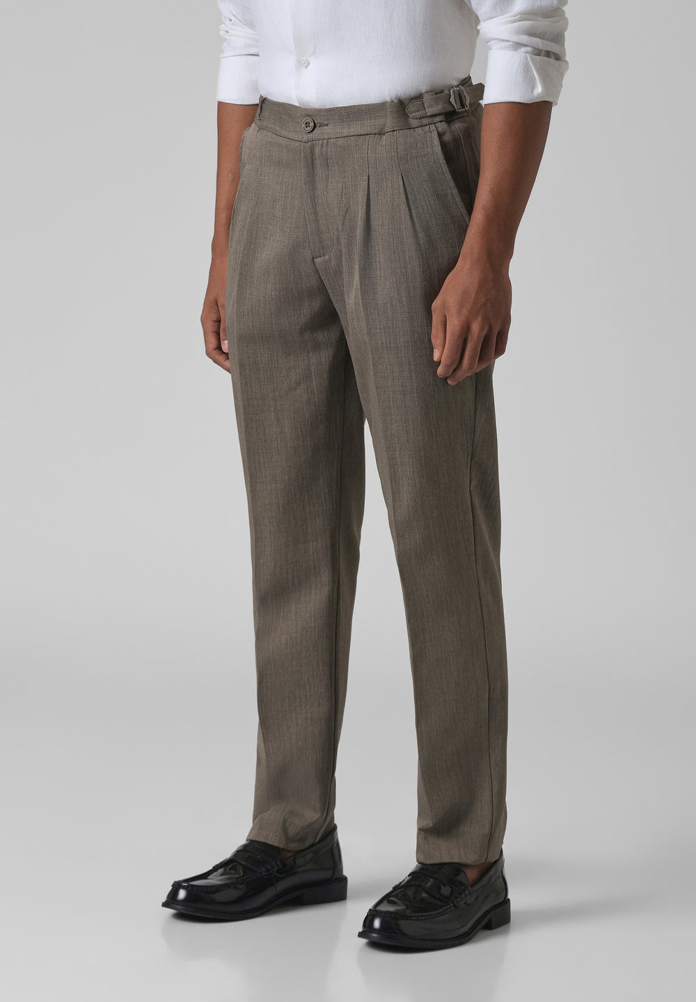 Taupe Pleated Gurkha Pant