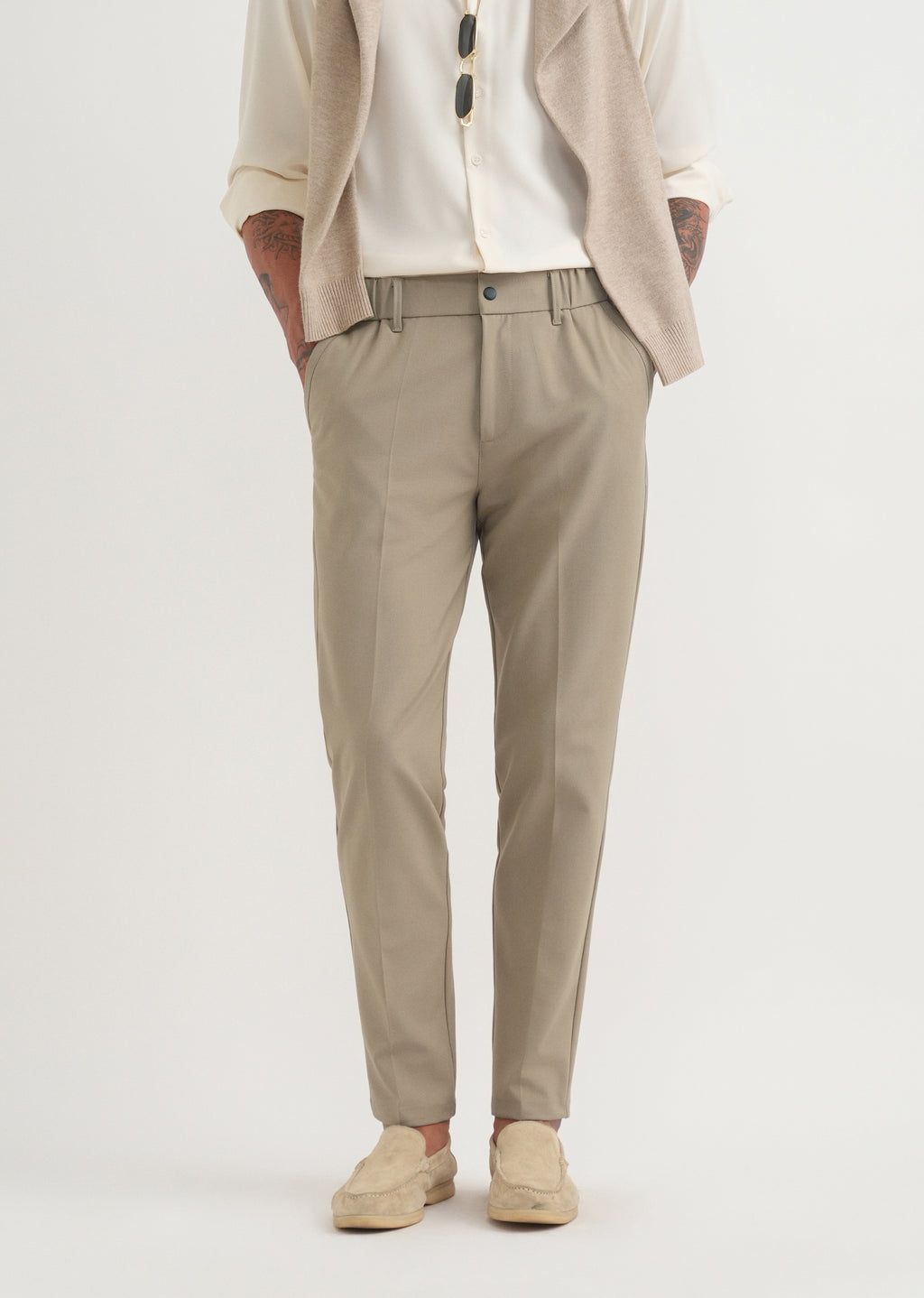 Taupe Semi-Elasticated Trouser