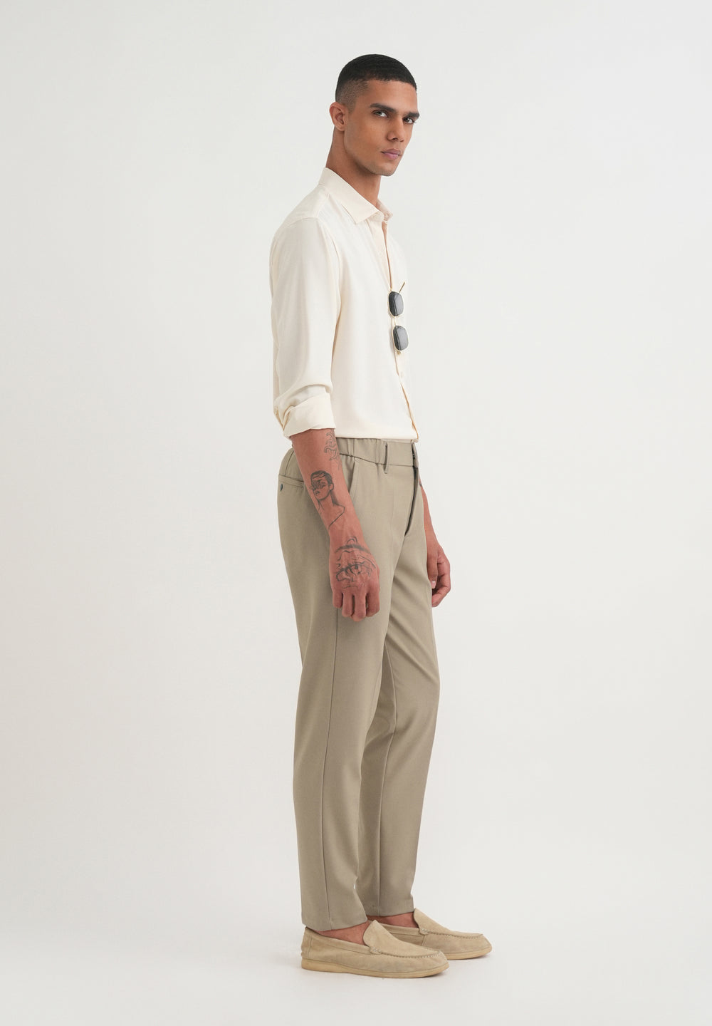 Taupe Semi-Elasticated Trouser
