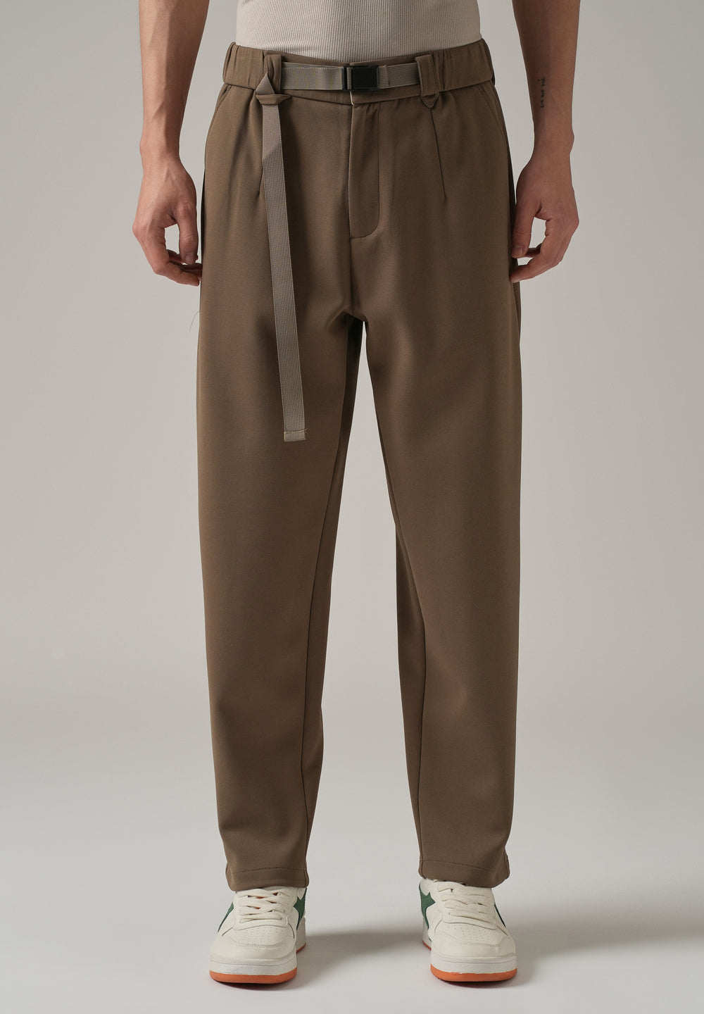 Taupe Stretch Elasticated Pant