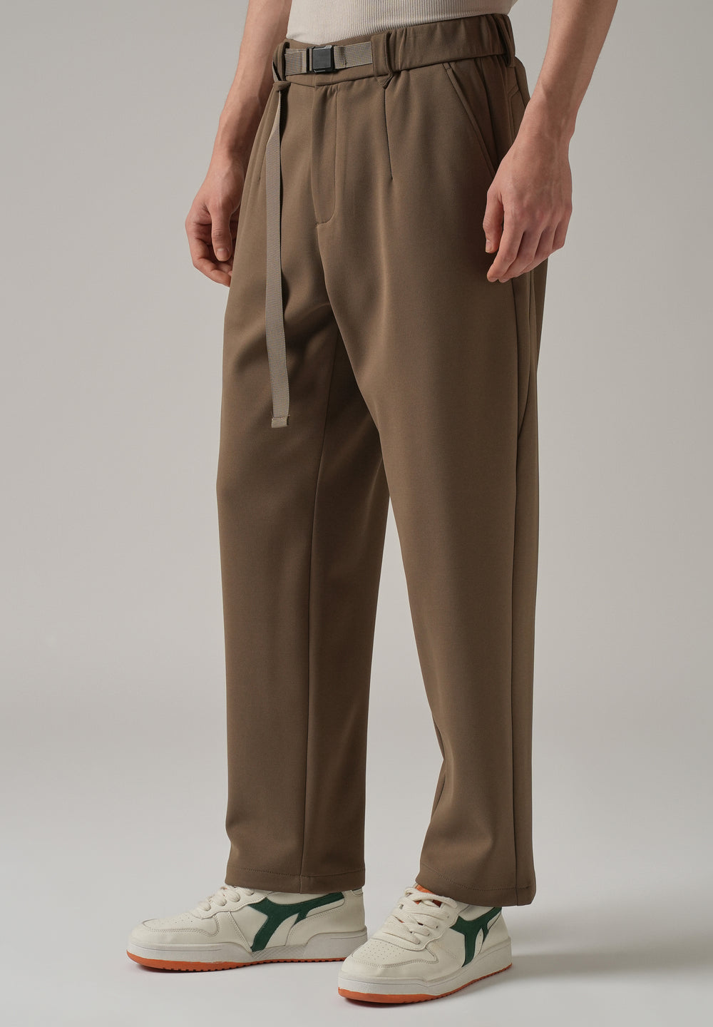 Taupe Stretch Elasticated Pant