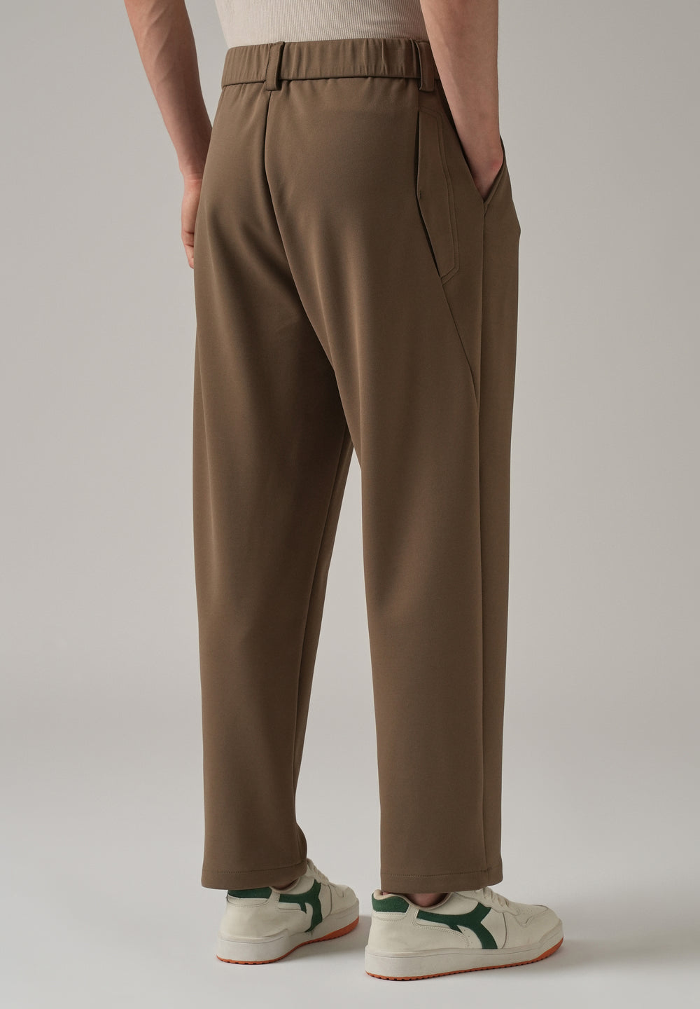 Taupe Stretch Elasticated Pant