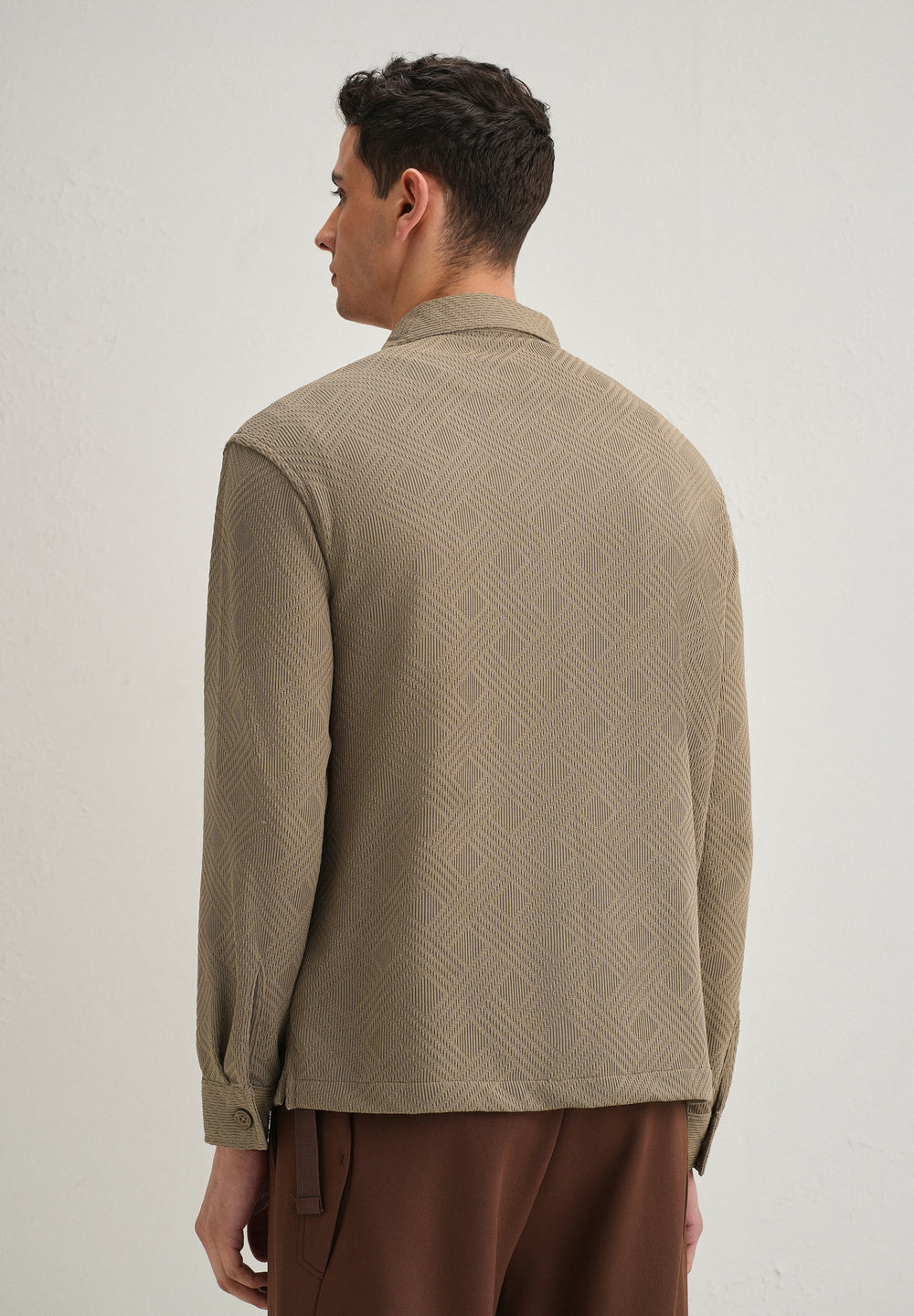 Taupe Textured Knit Shacket