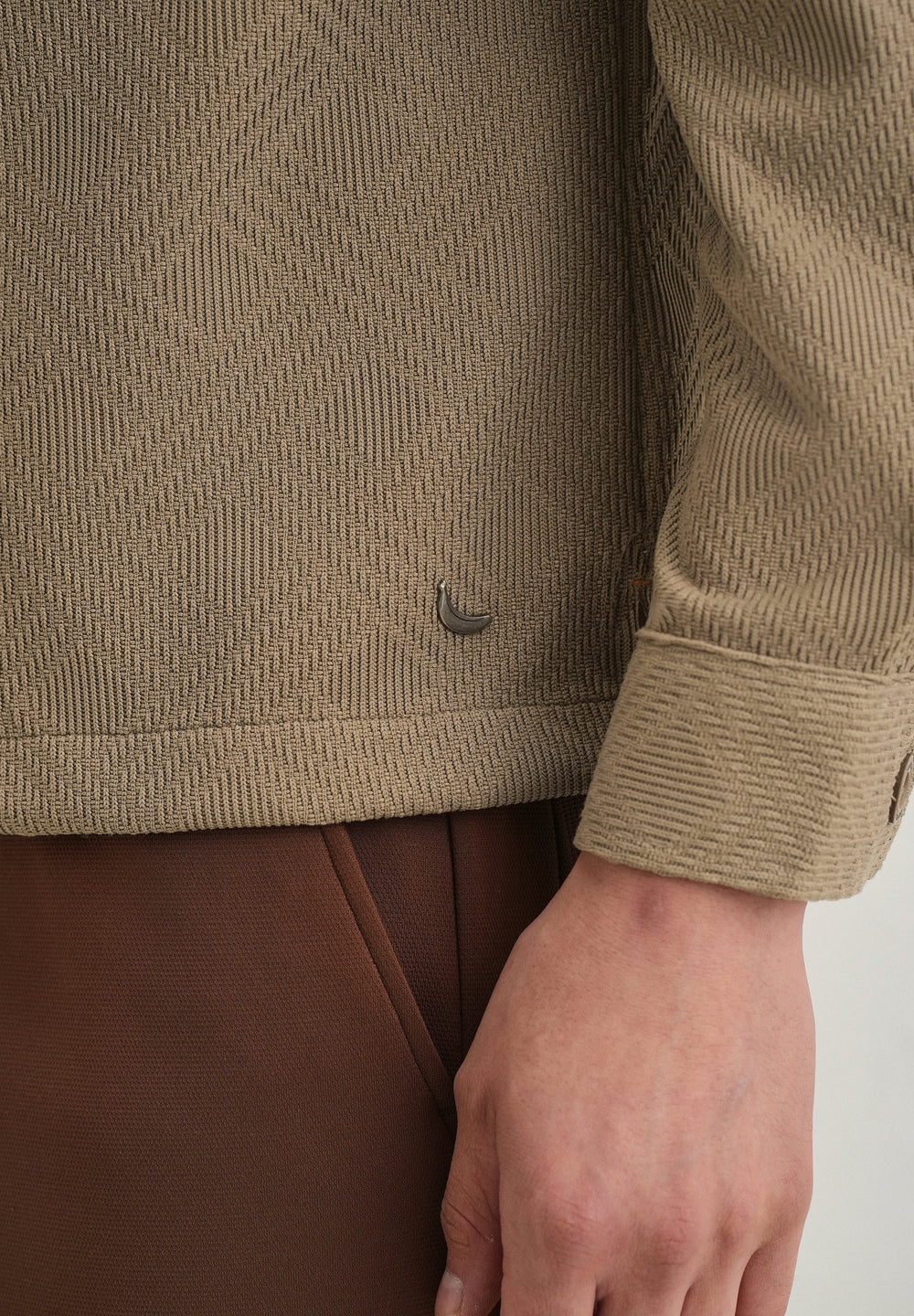 Taupe Textured Knit Shacket