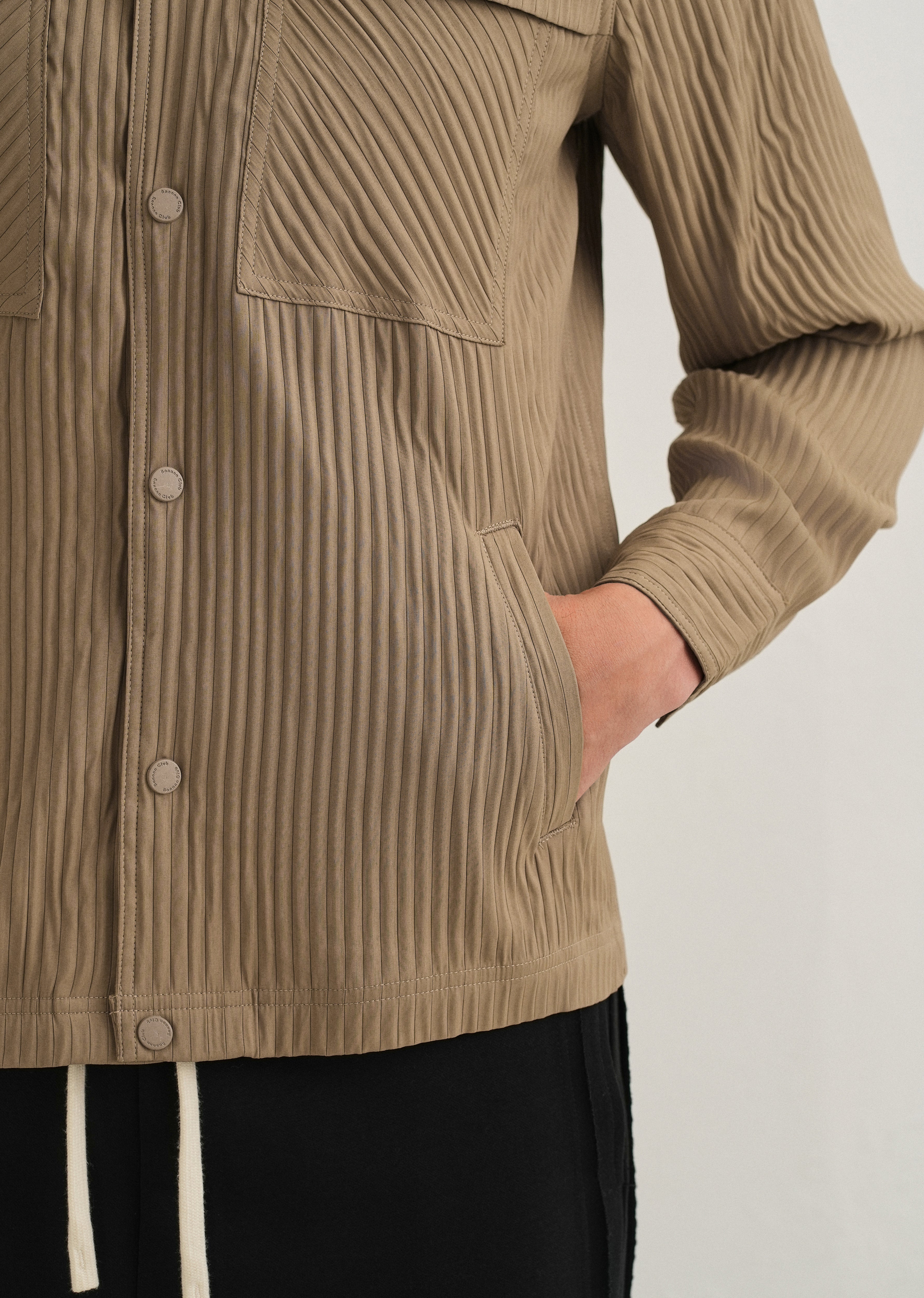 Taupe Textured Utility Shacket