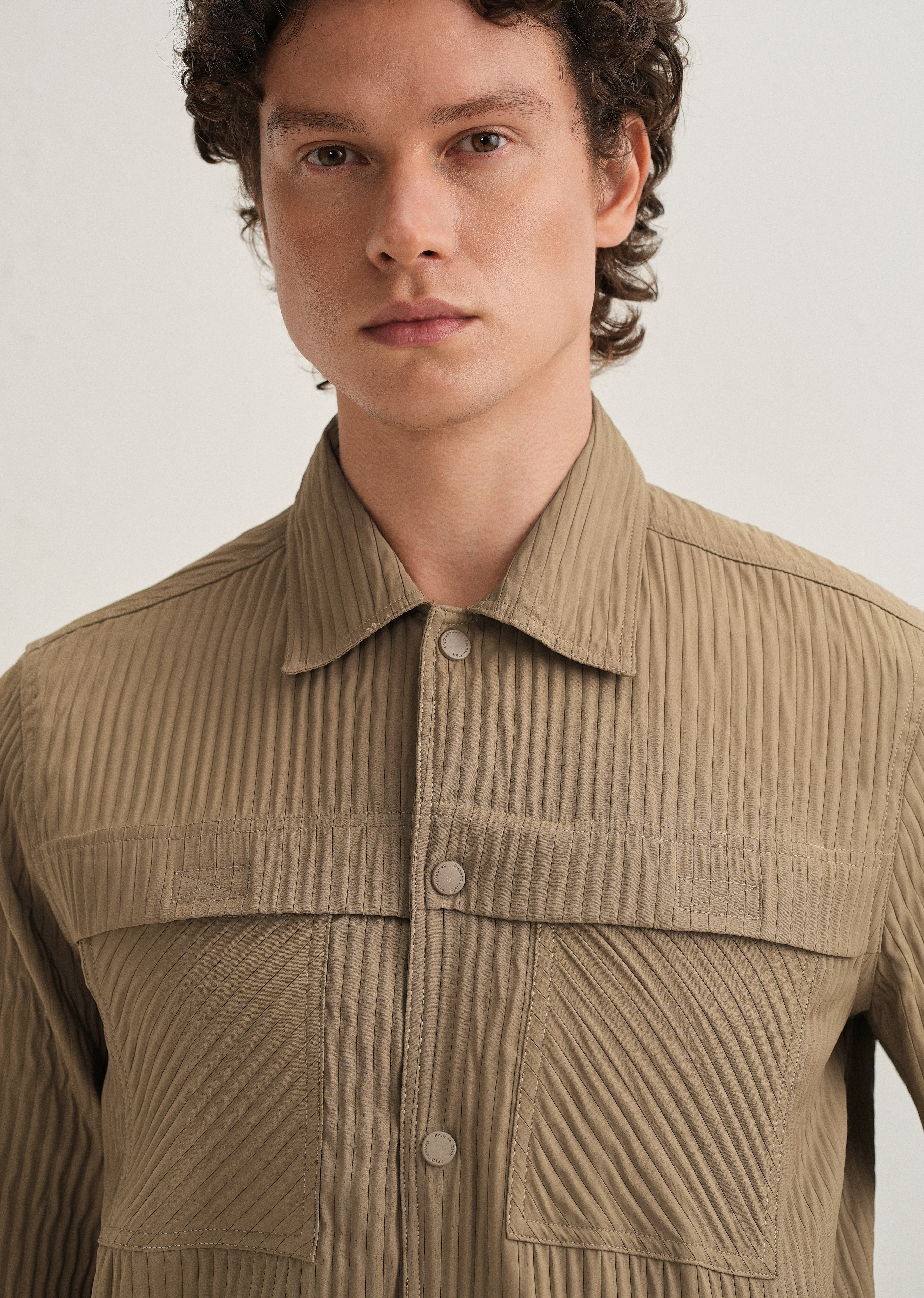 Taupe Textured Utility Shacket