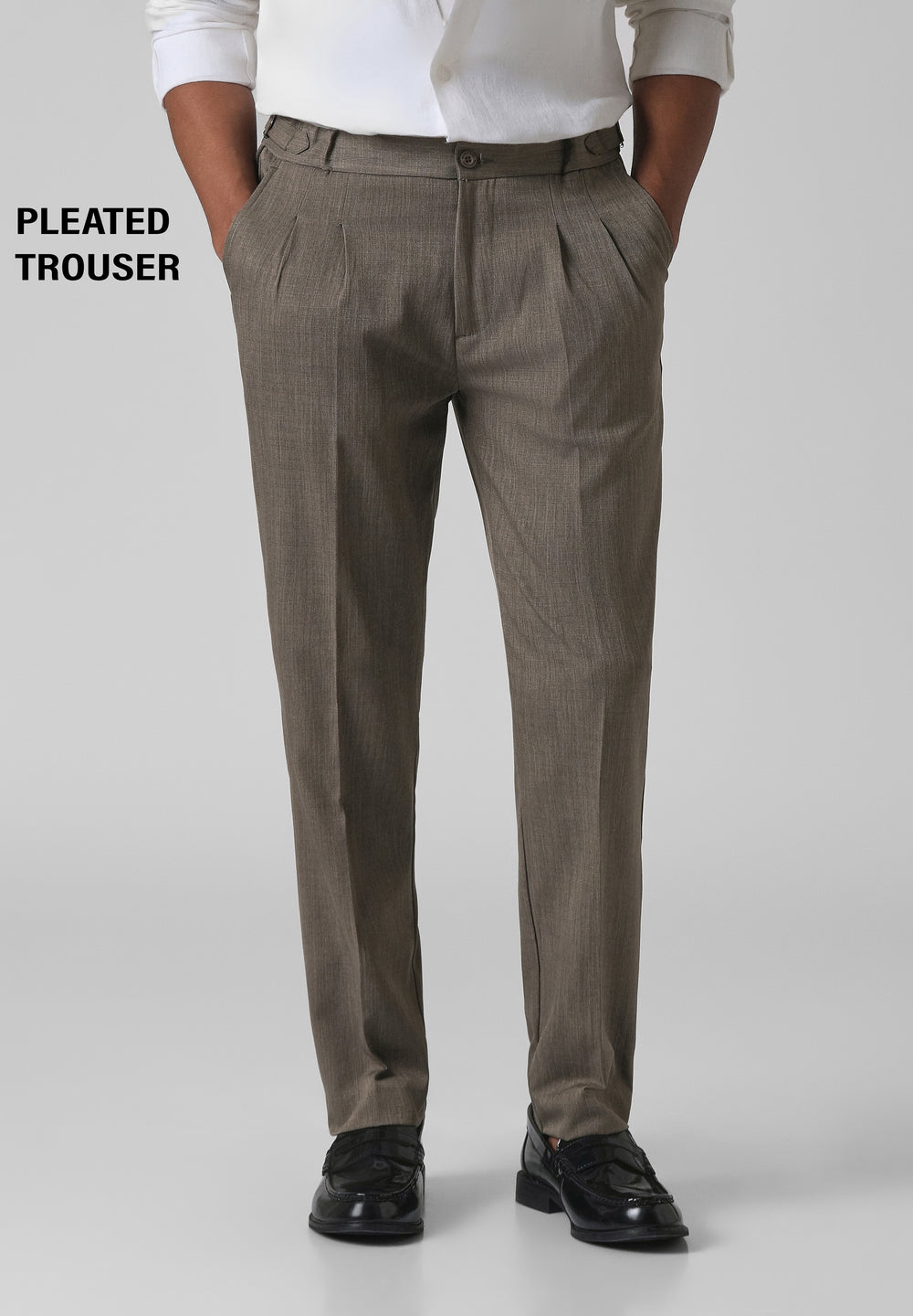 Taupe Pleated Gurkha Pant