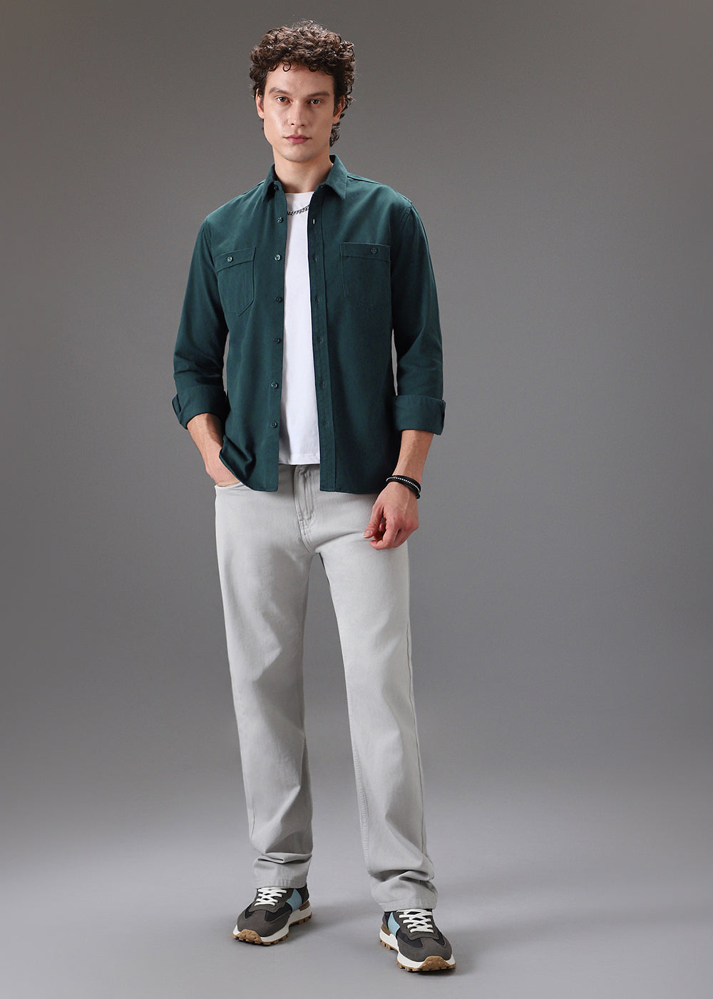 Teal Double Pocket Shirt