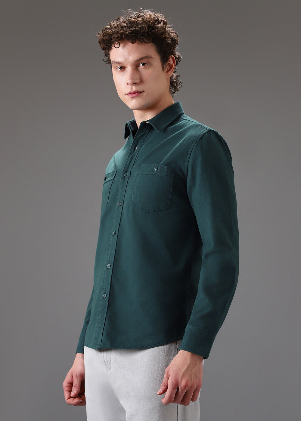 Teal Double Pocket Shirt