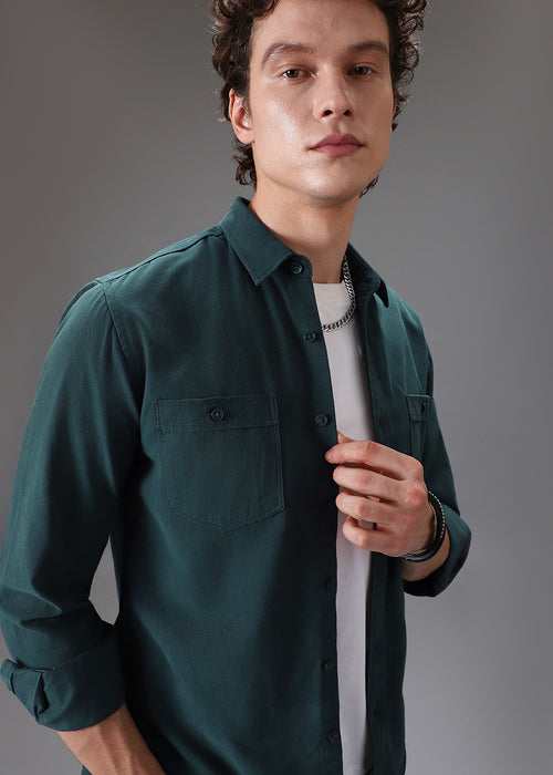 Teal Double Pocket Shirt