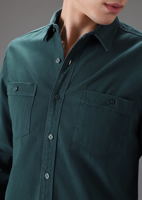 Teal Double Pocket Shirt