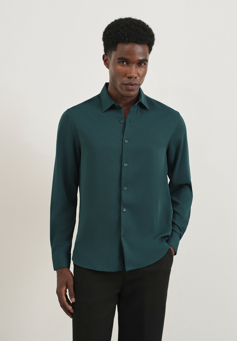 Teal Green Fluid Soft Shirt