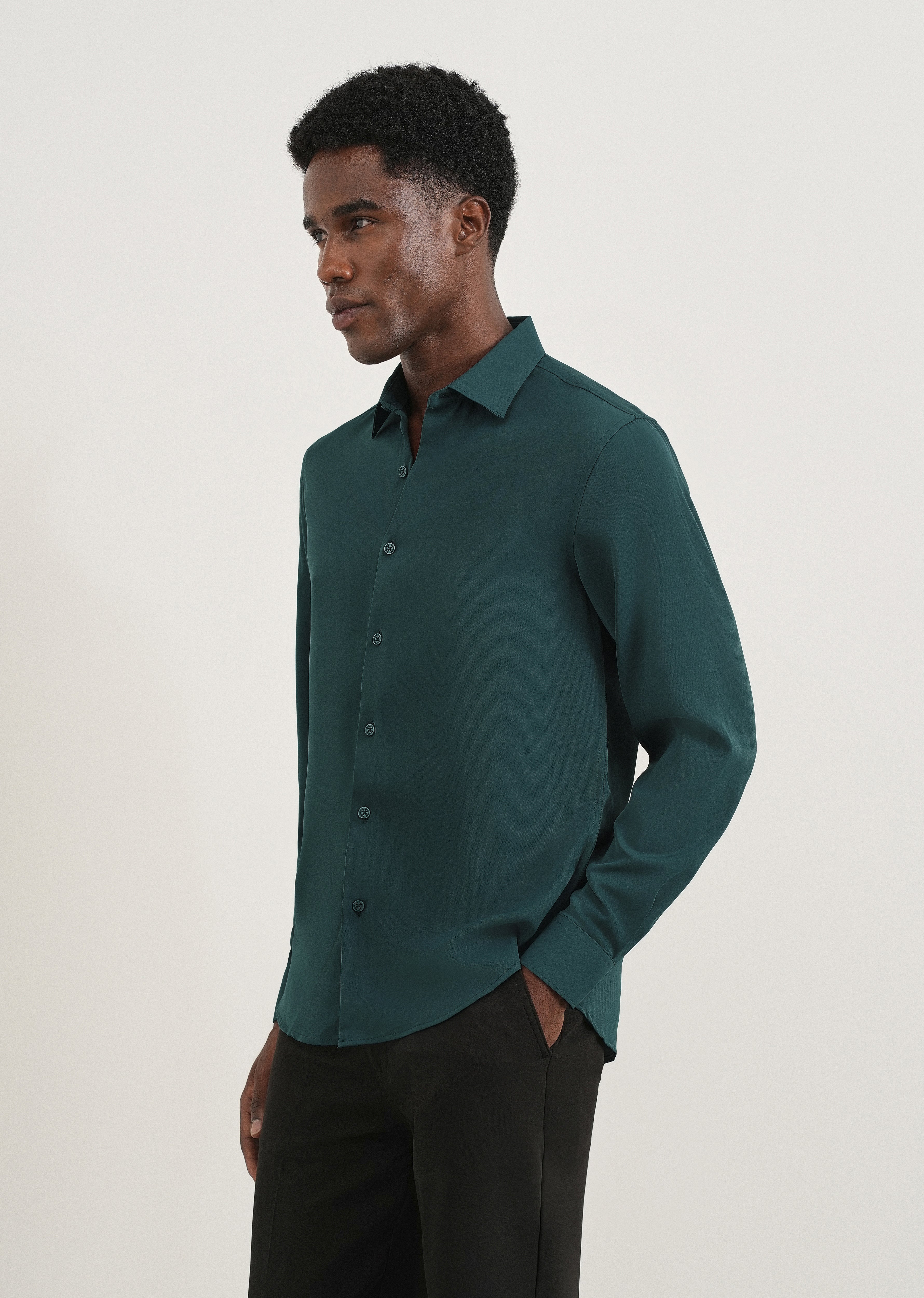 Teal Green Fluid Soft Shirt