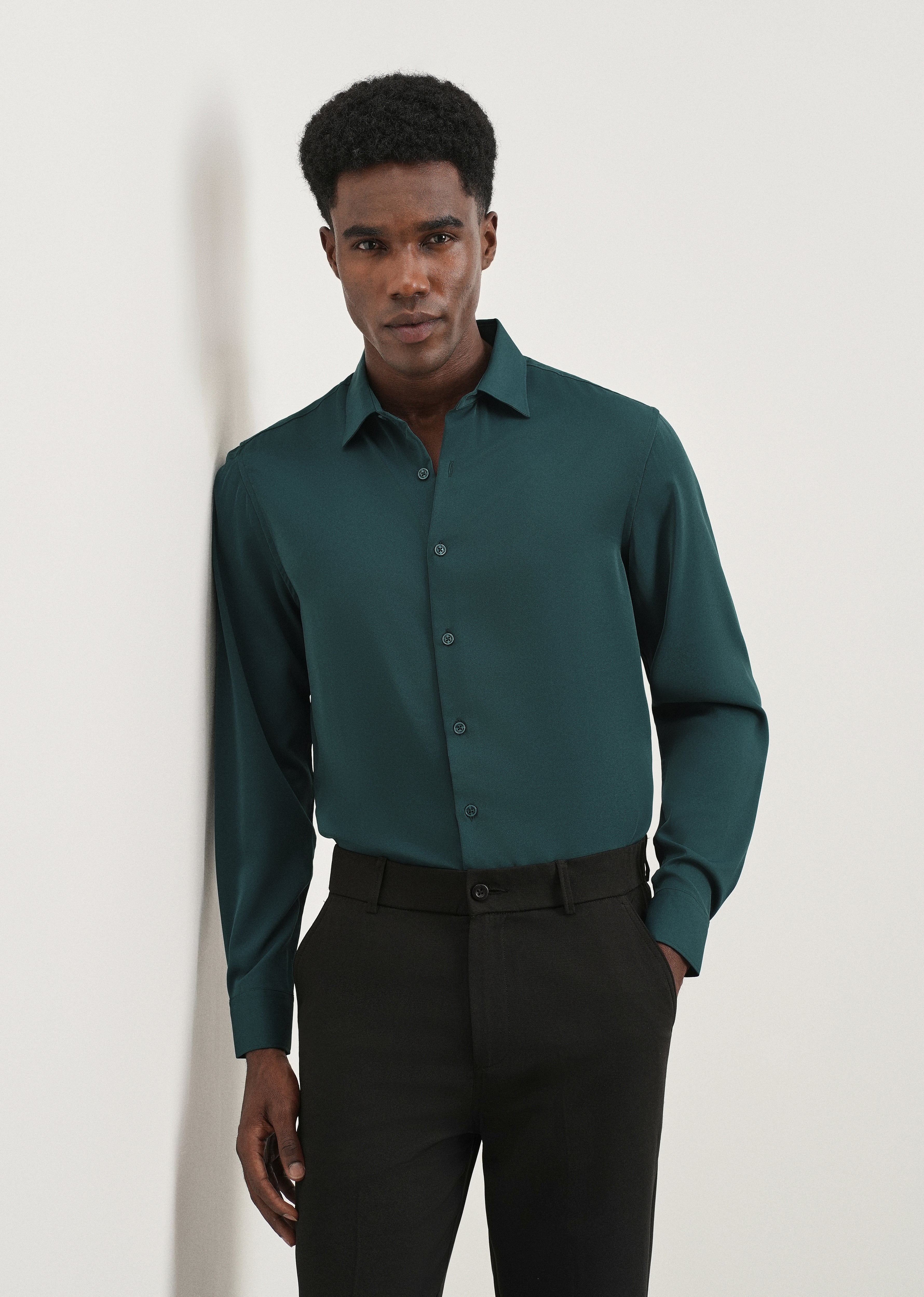 Teal Green Fluid Soft Shirt
