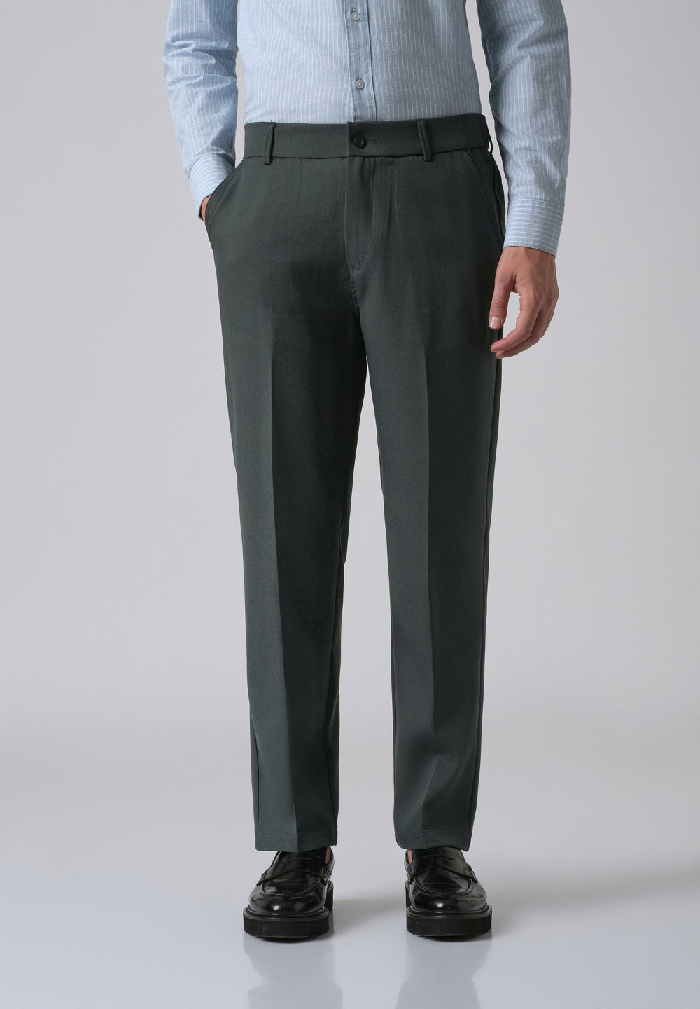 Teal Green Relaxed Fit Trousers