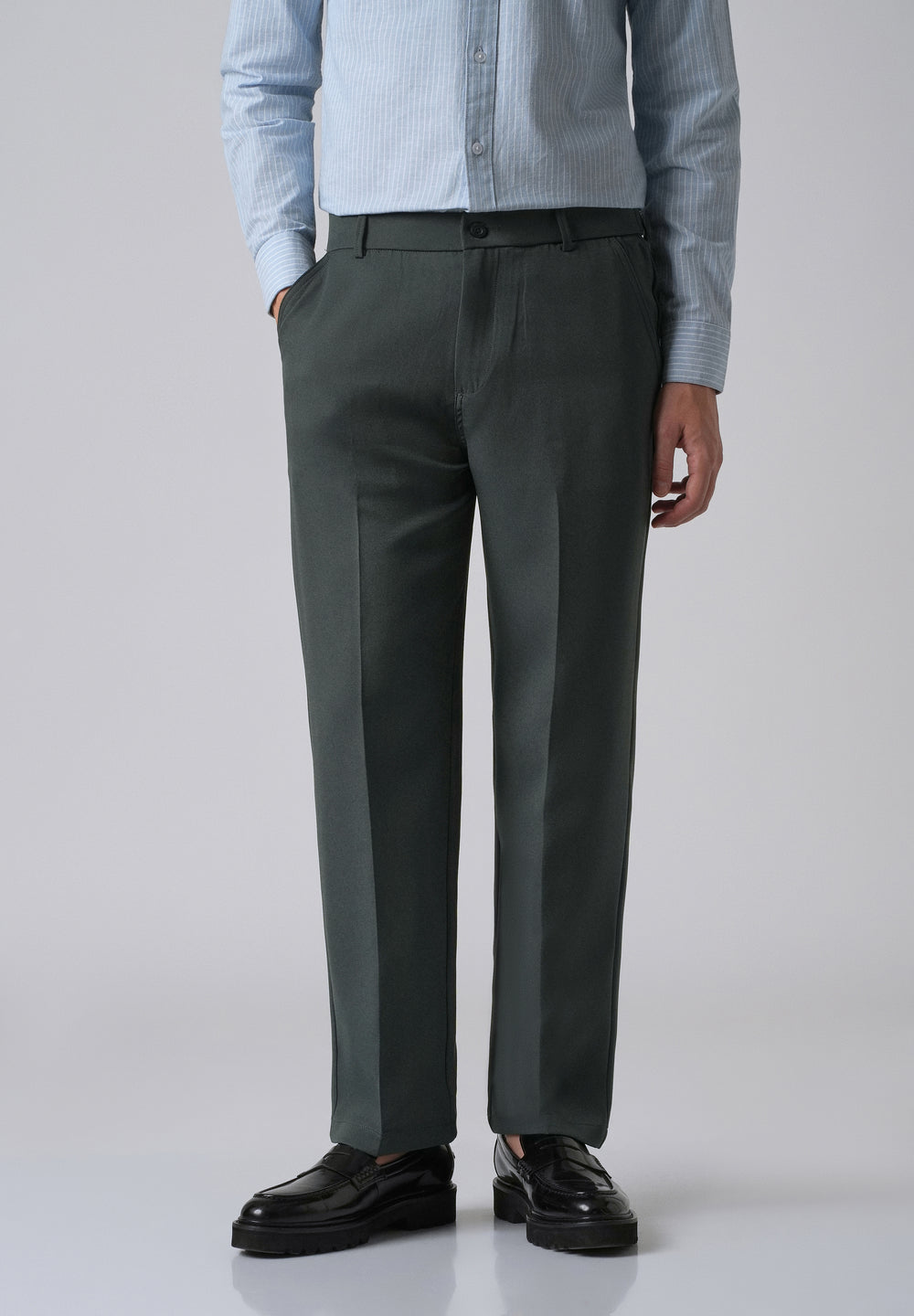 Teal Green Relaxed Fit Trousers