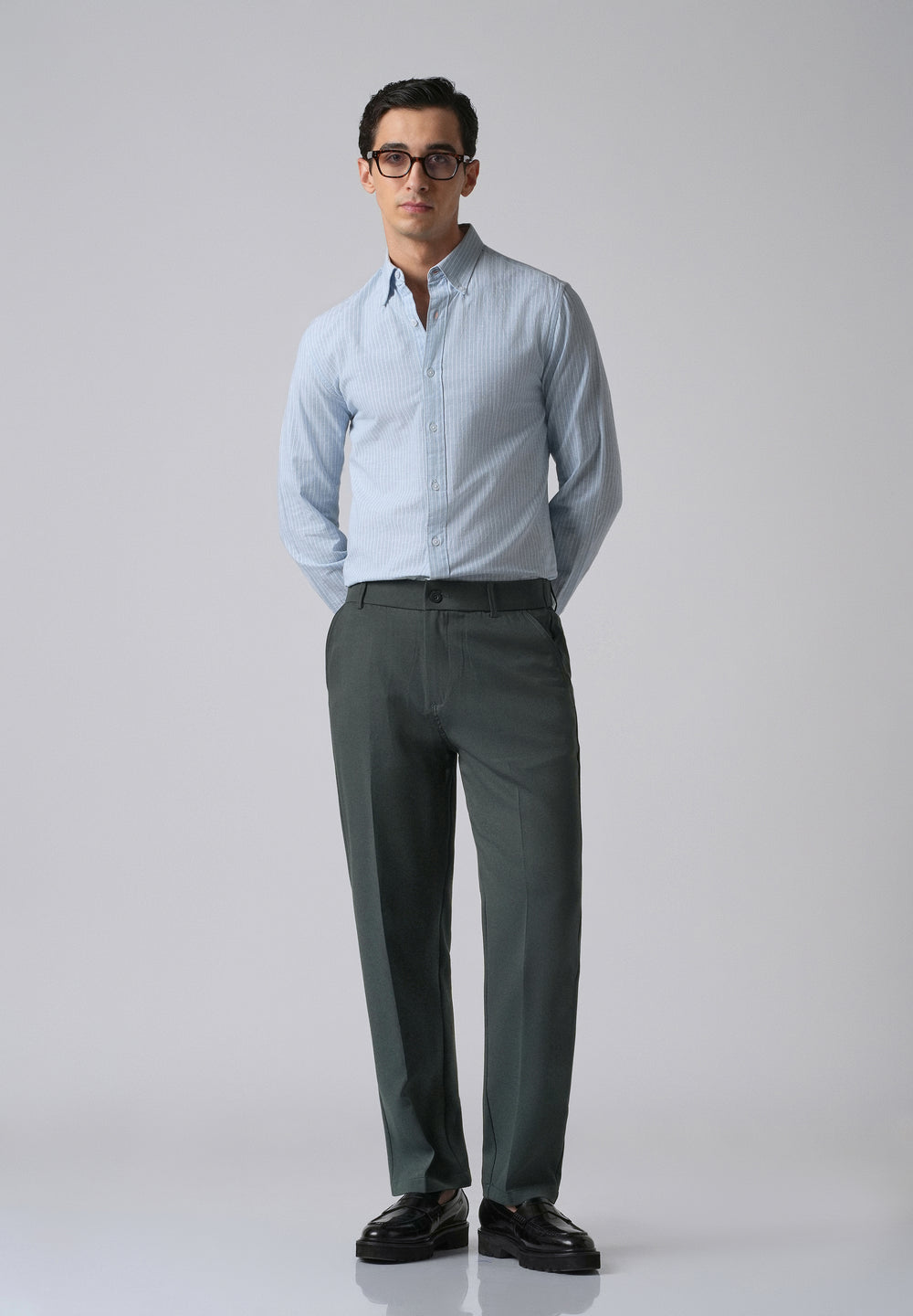 Teal Green Relaxed Fit Trousers