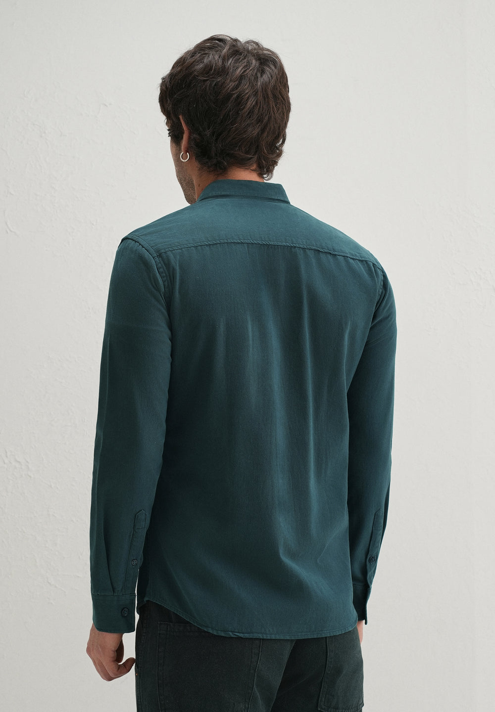Teal Plain Double Pocket Shirt