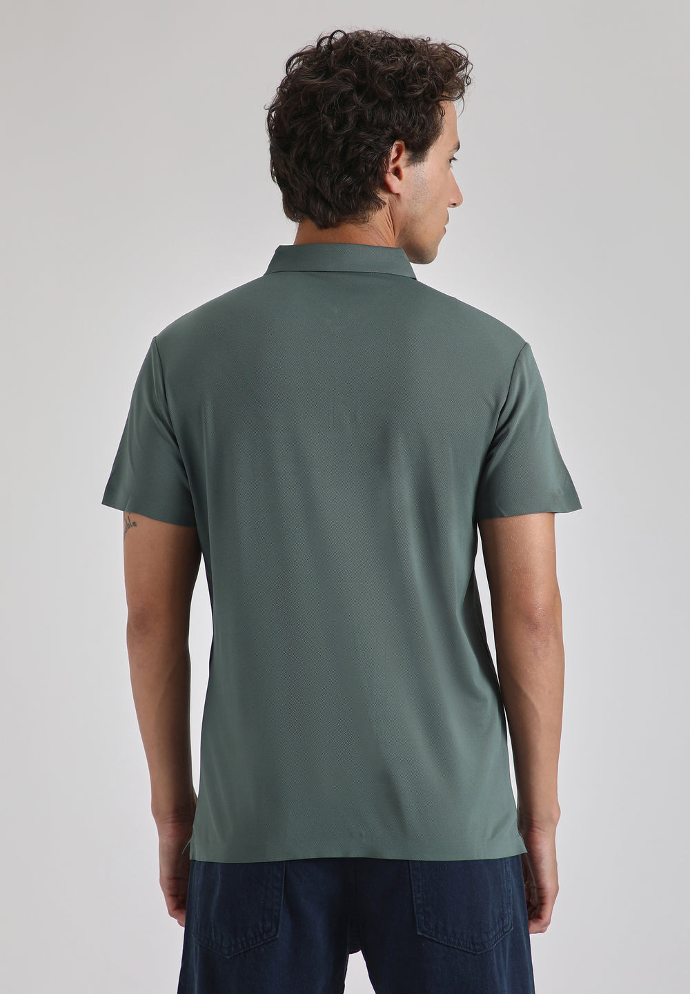 Teal Zipper Stitchless Polo T-shirt