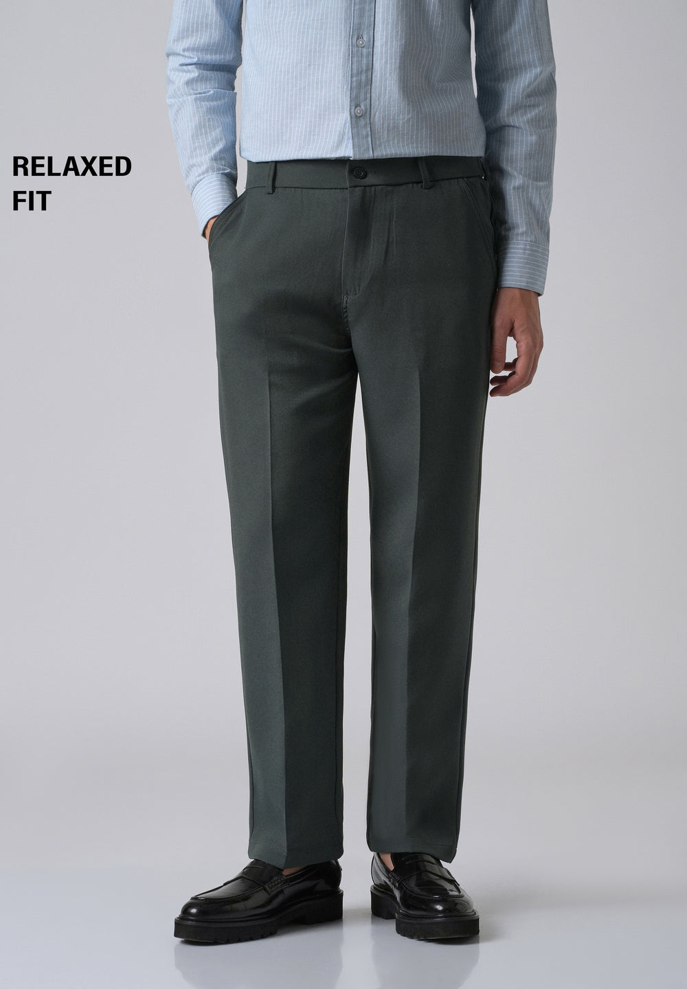 Teal Green Relaxed Fit Trousers