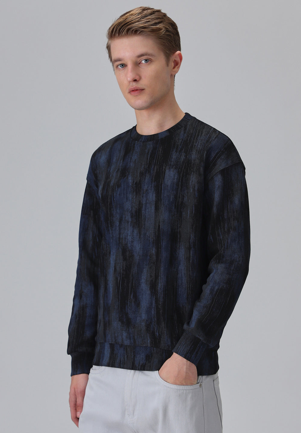 Color Stripes Blue Sweatshirt