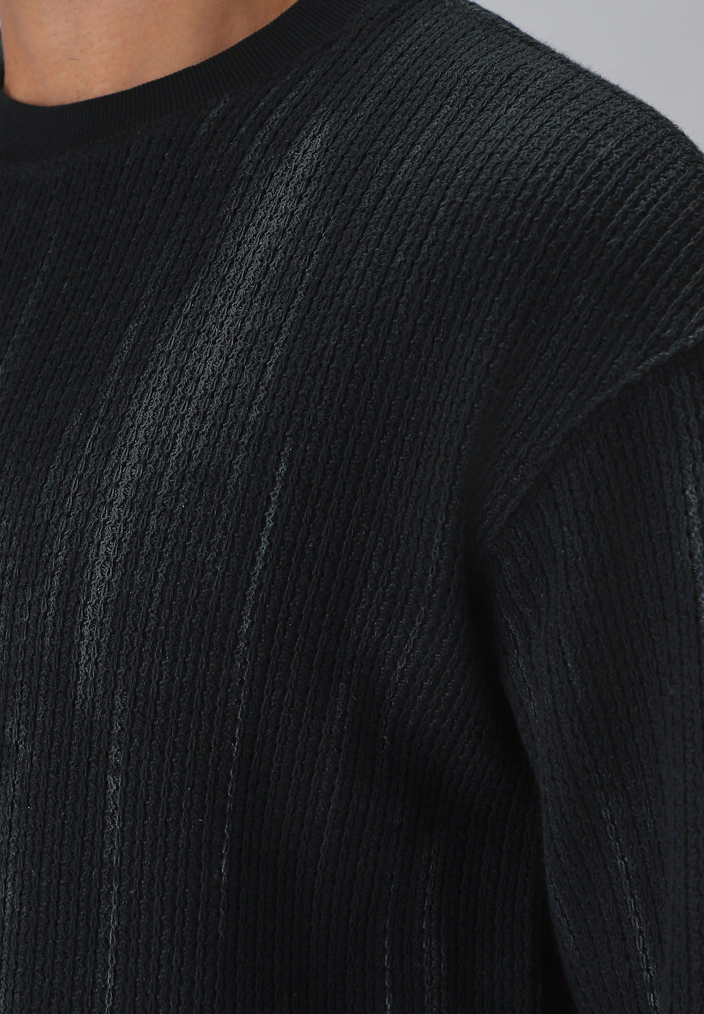 Textured Knit Grey Sweatshirt