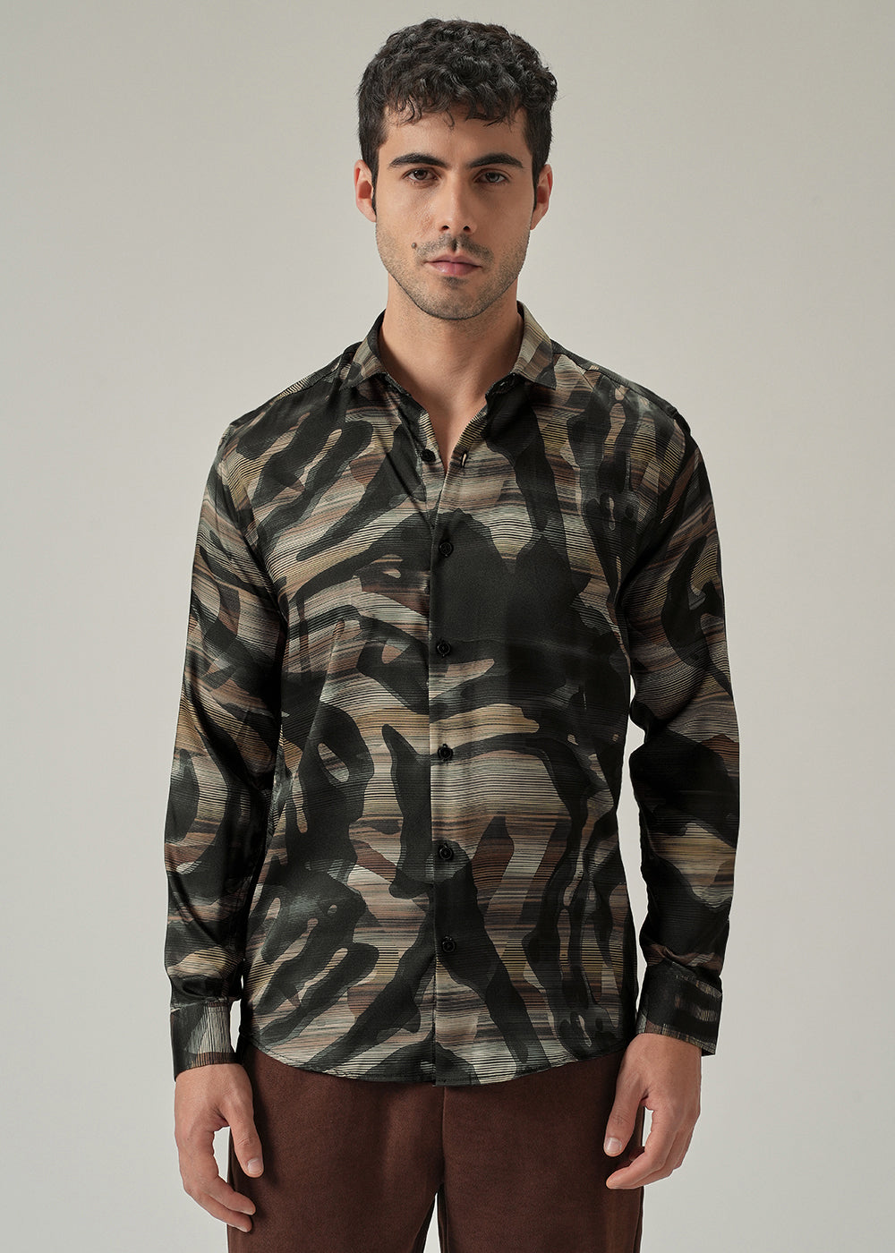 Textured Stripe Print Shirt