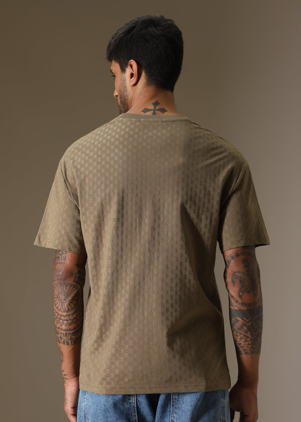 Olive Texture Oversized T-shirt