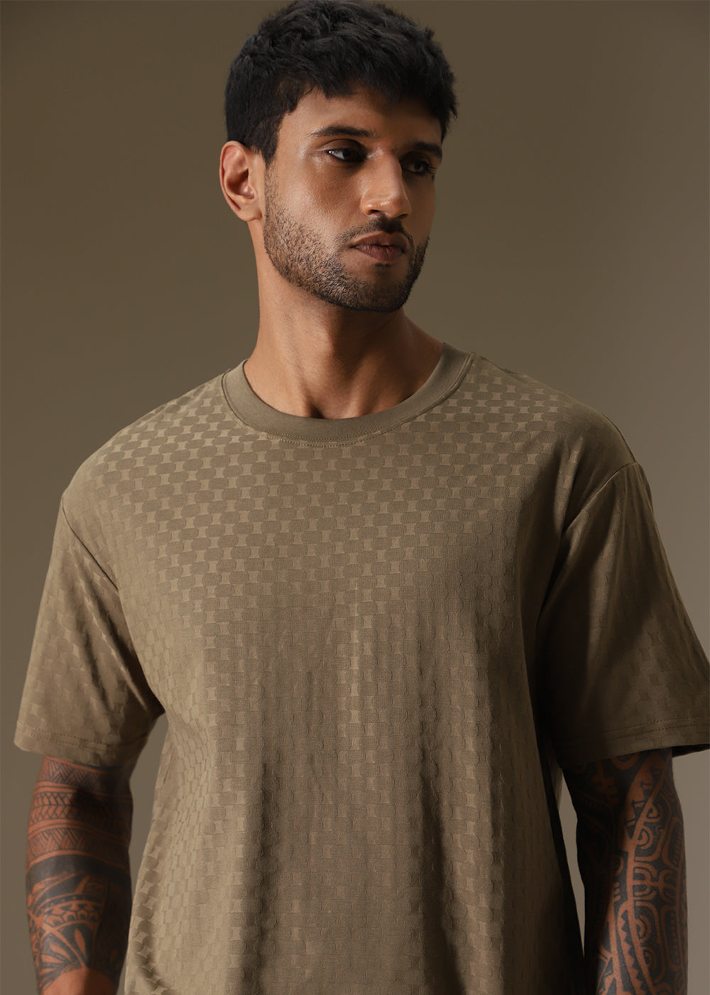 Olive Texture Oversized T-shirt