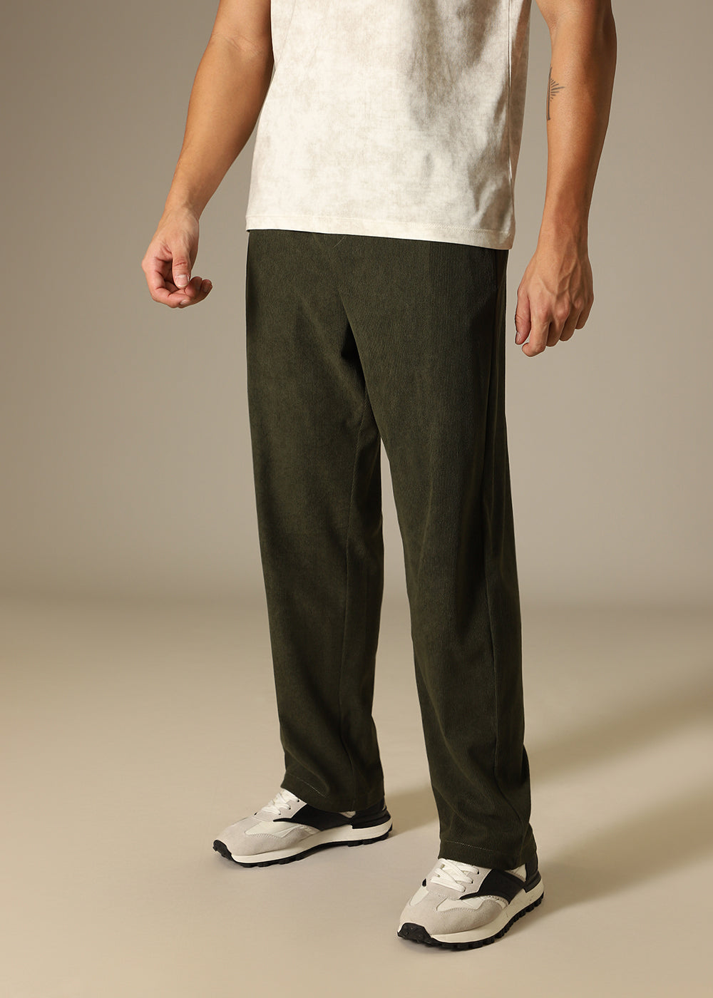 Pine Green Thin Corduroy Pant