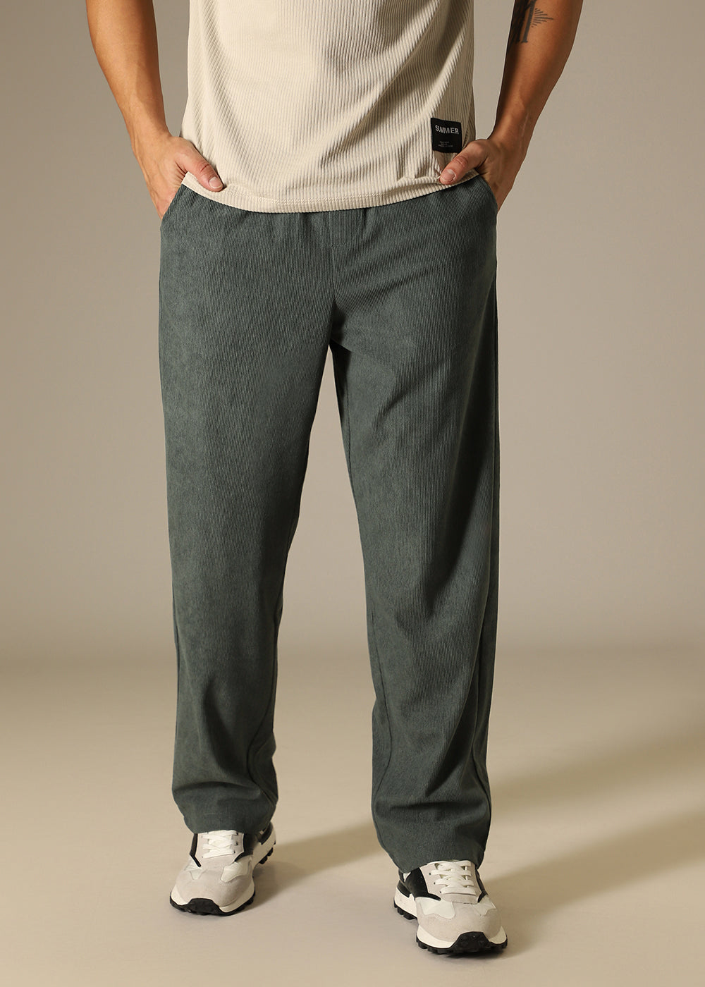 Green Thin Corduroy Pant