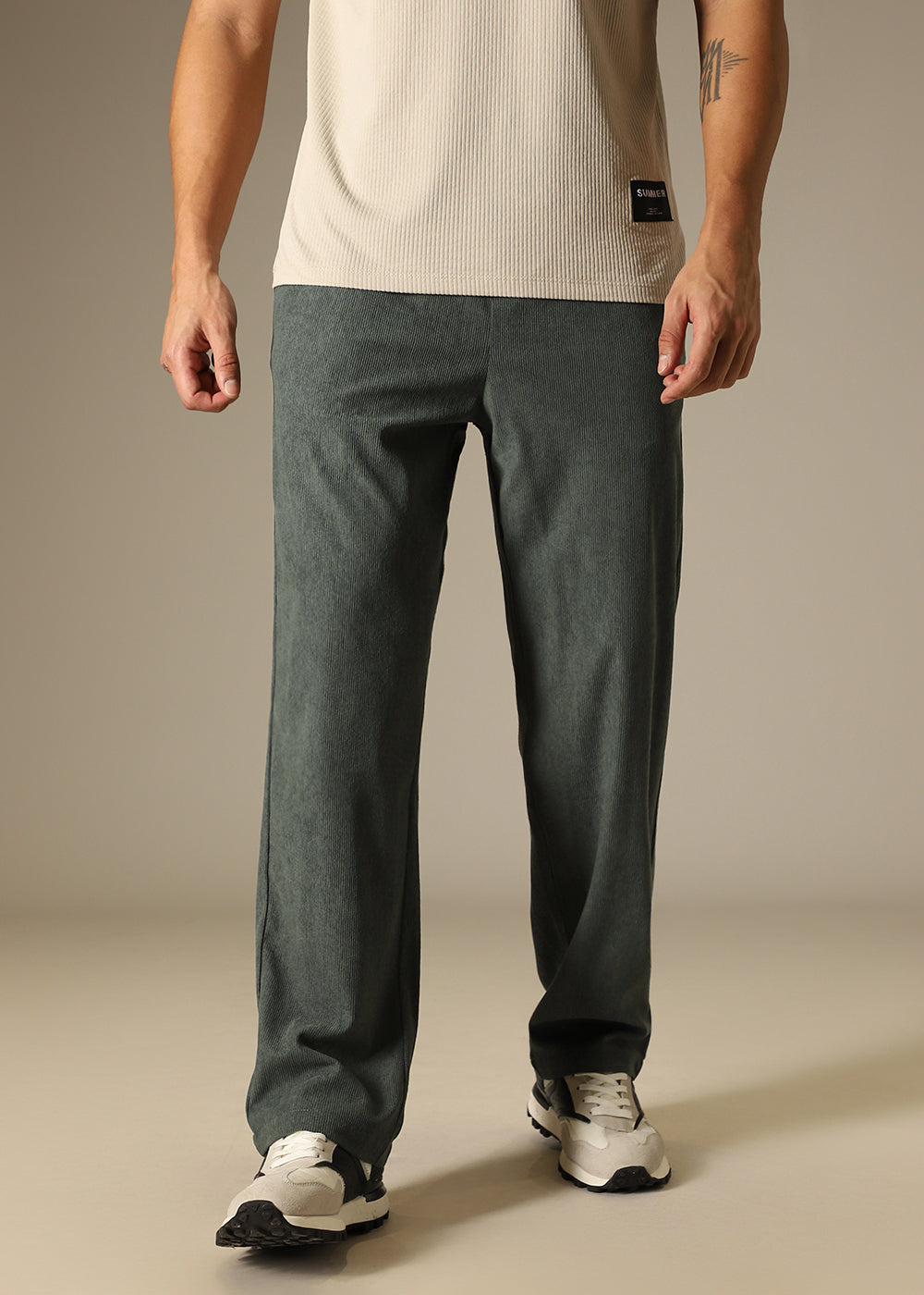 Green Thin Corduroy Pant