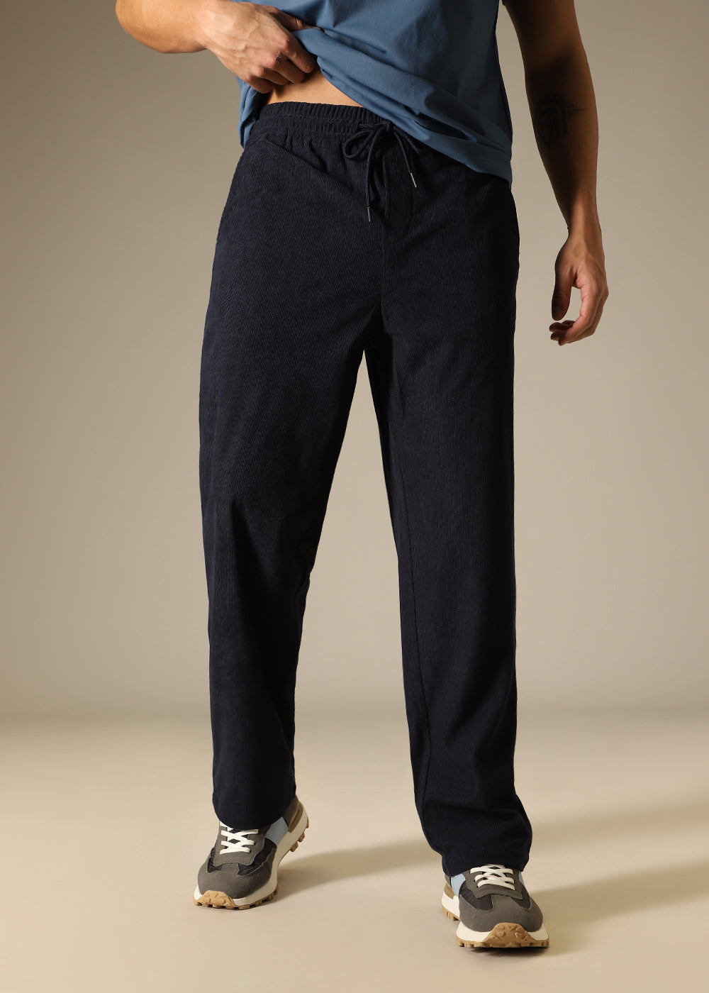 Navy Blue Thin Corduroy Pant