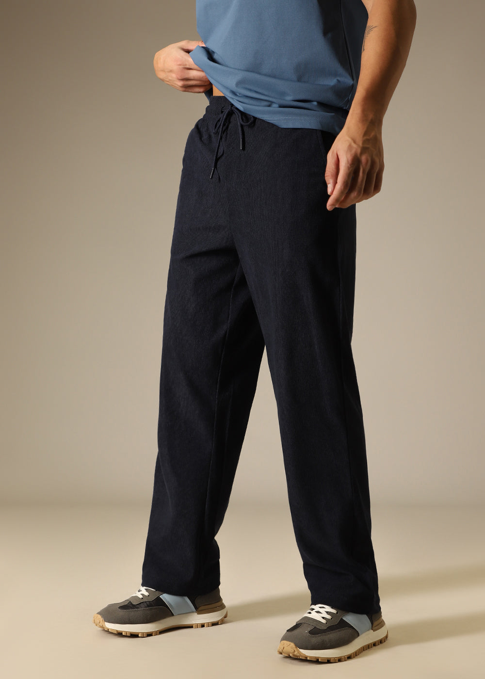 Navy Blue Thin Corduroy Pant