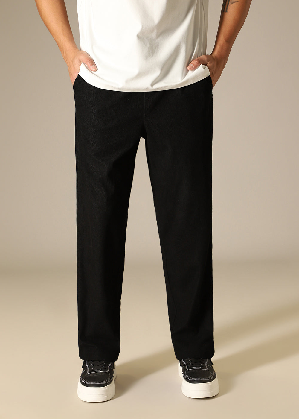 Black Thin Corduroy Pant