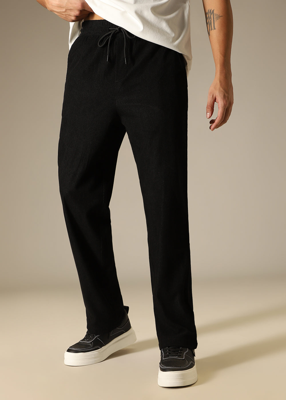 Black Thin Corduroy Pant