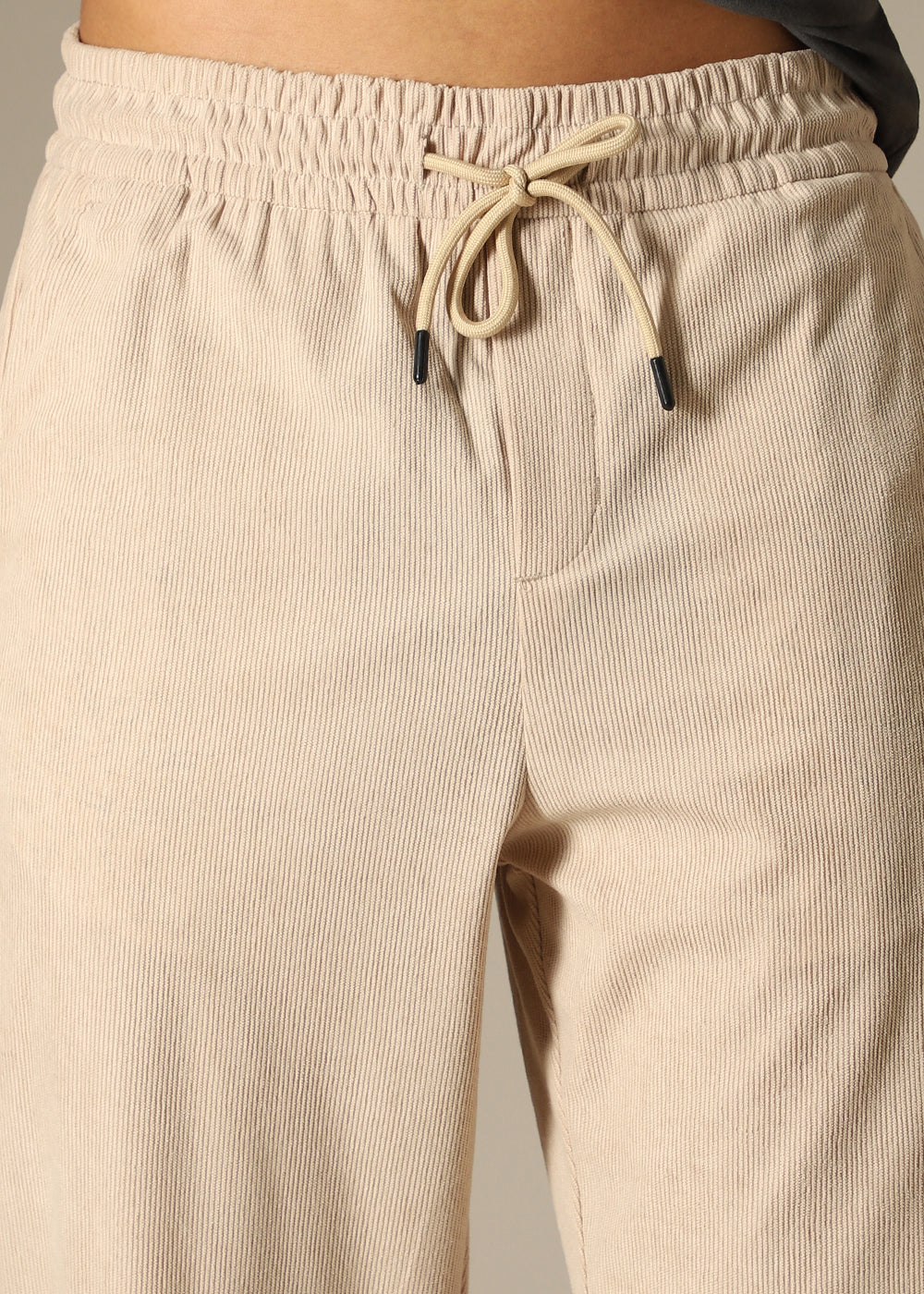 Cream Beige Thin Corduroy Pant