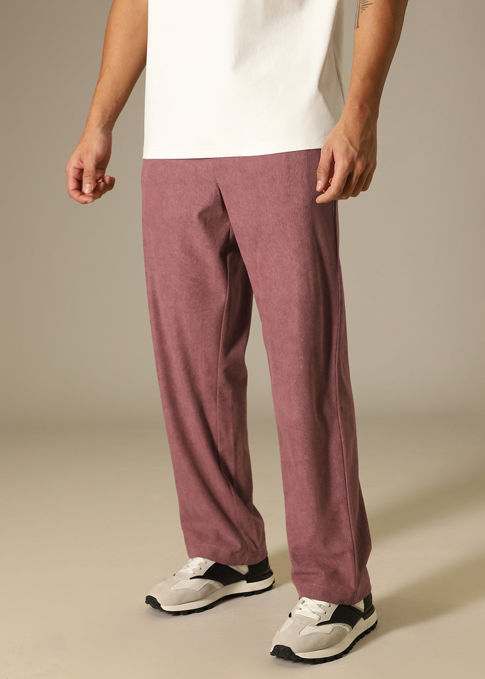 Nude Pink Thin Corduroy Pant