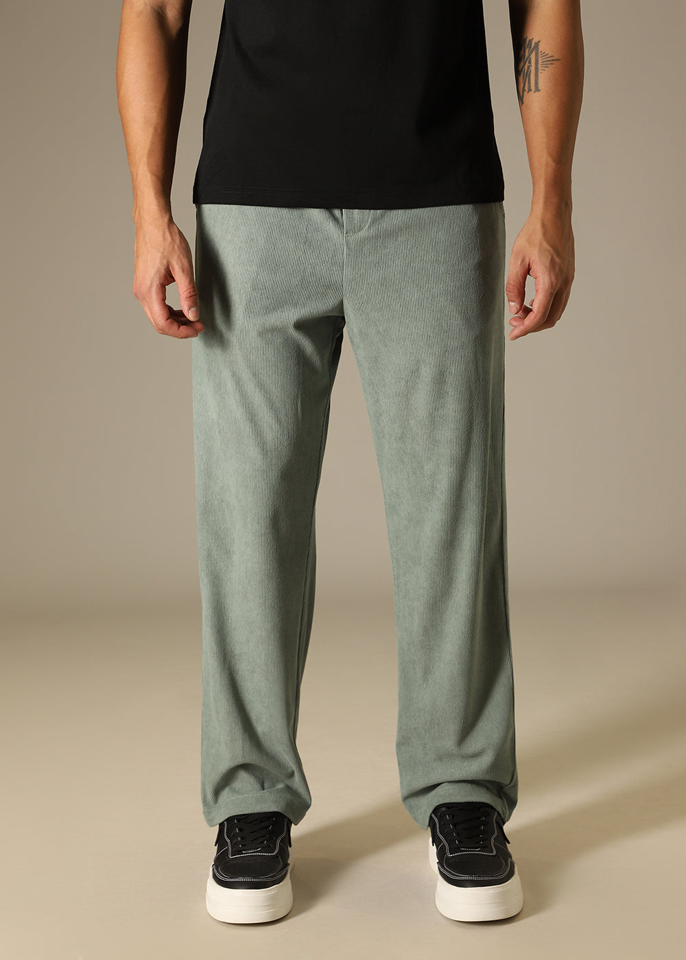 Pastel Green Thin Corduroy Pant